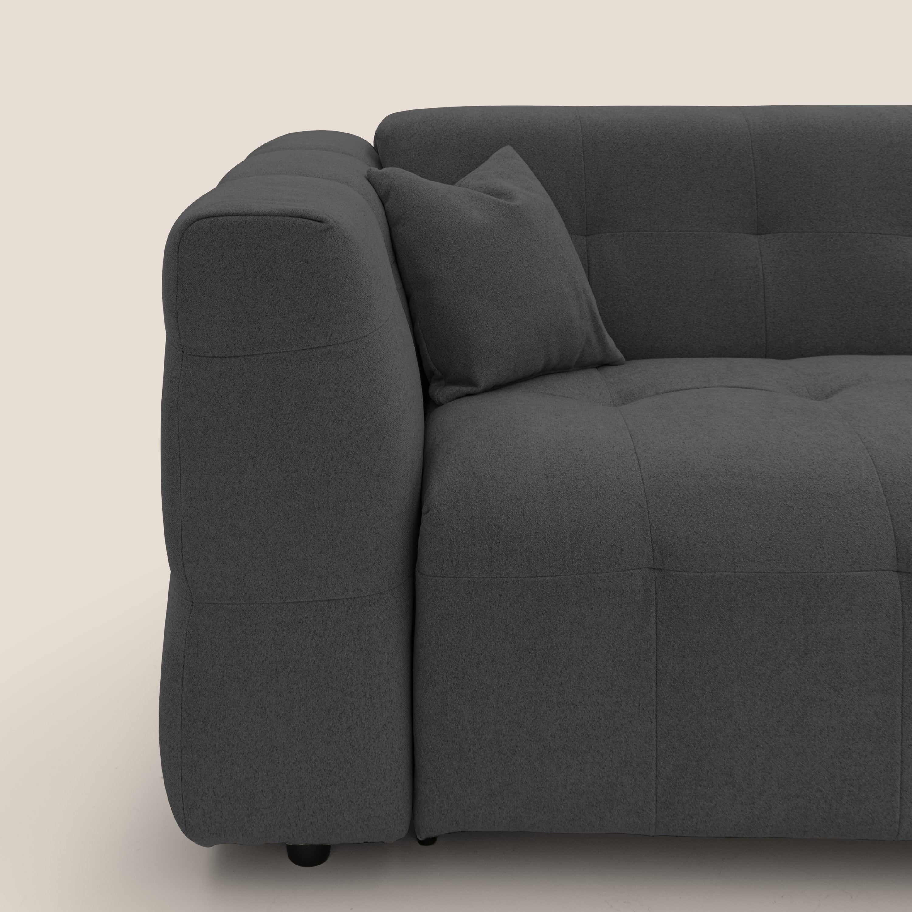 Tender Divano letto matrimoniale dal design innovativo in tessuto bouclet impermeabile T07 antracite - divani.store