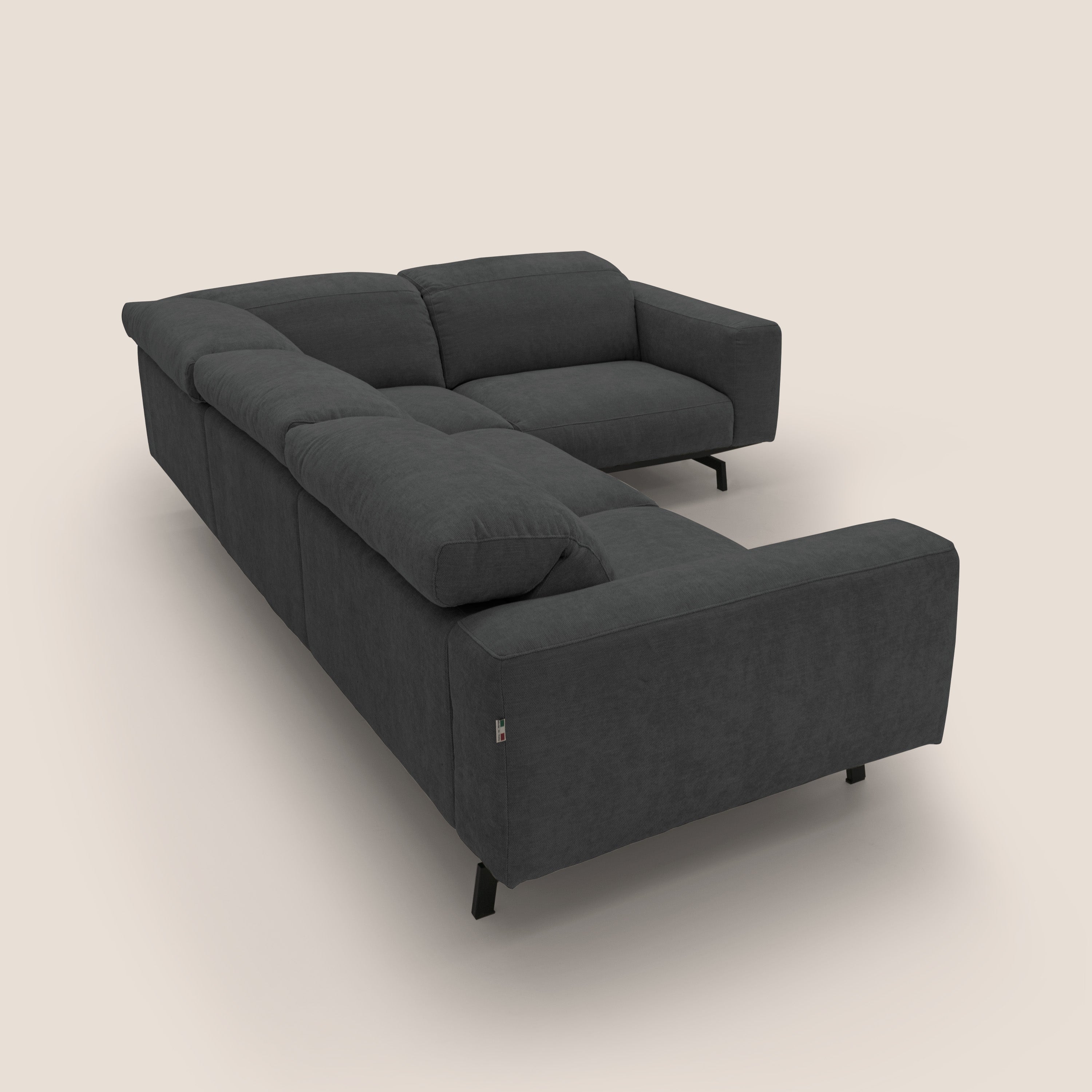 Sakura wendbares, modulares Ecksofa aus weichem, wasserfestem geflammtem Stoff T14 anthrazit