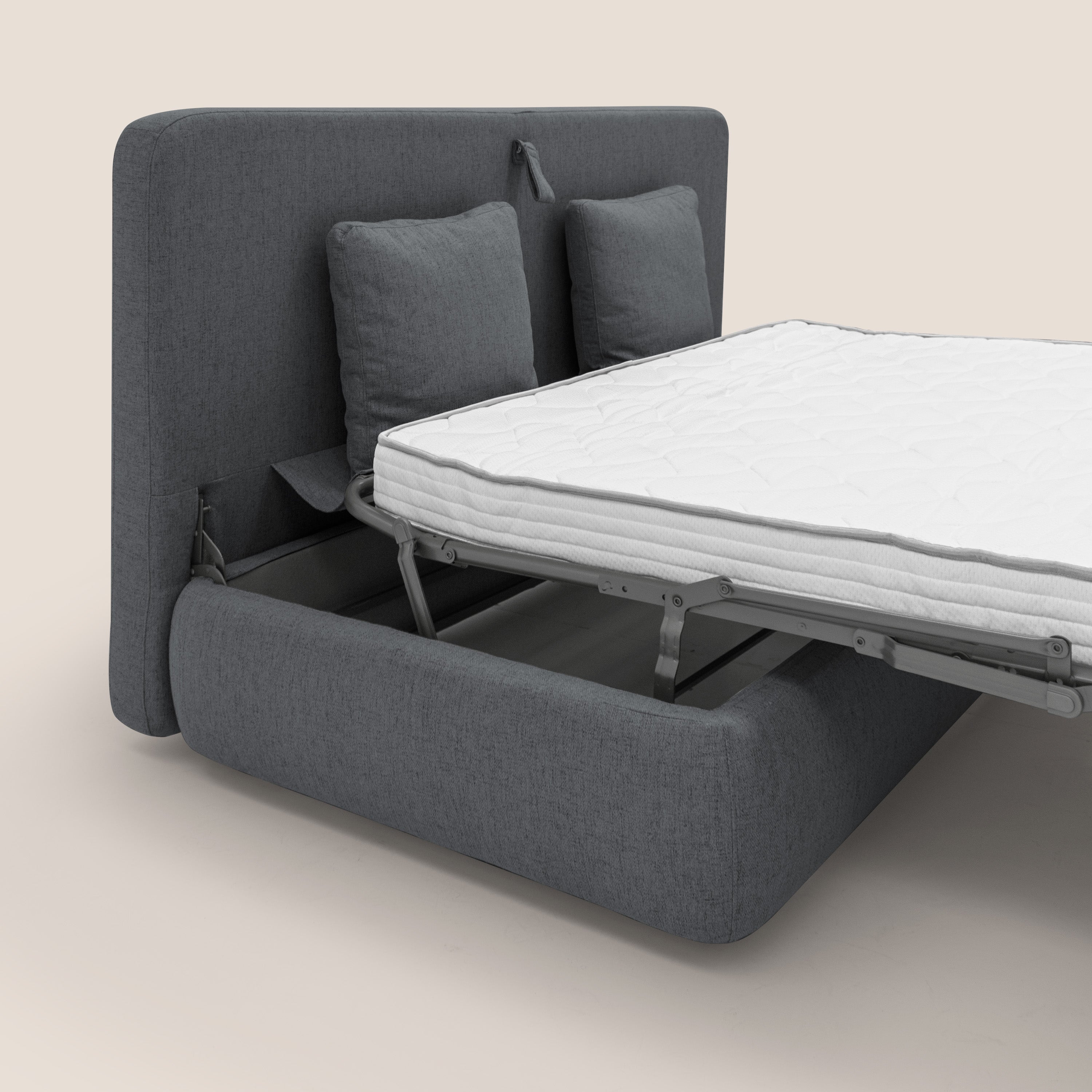 Gransasso Divano letto matrimoniale dal DESIGN innovativo in tessuto impermeabile T03 antracite - divani.store