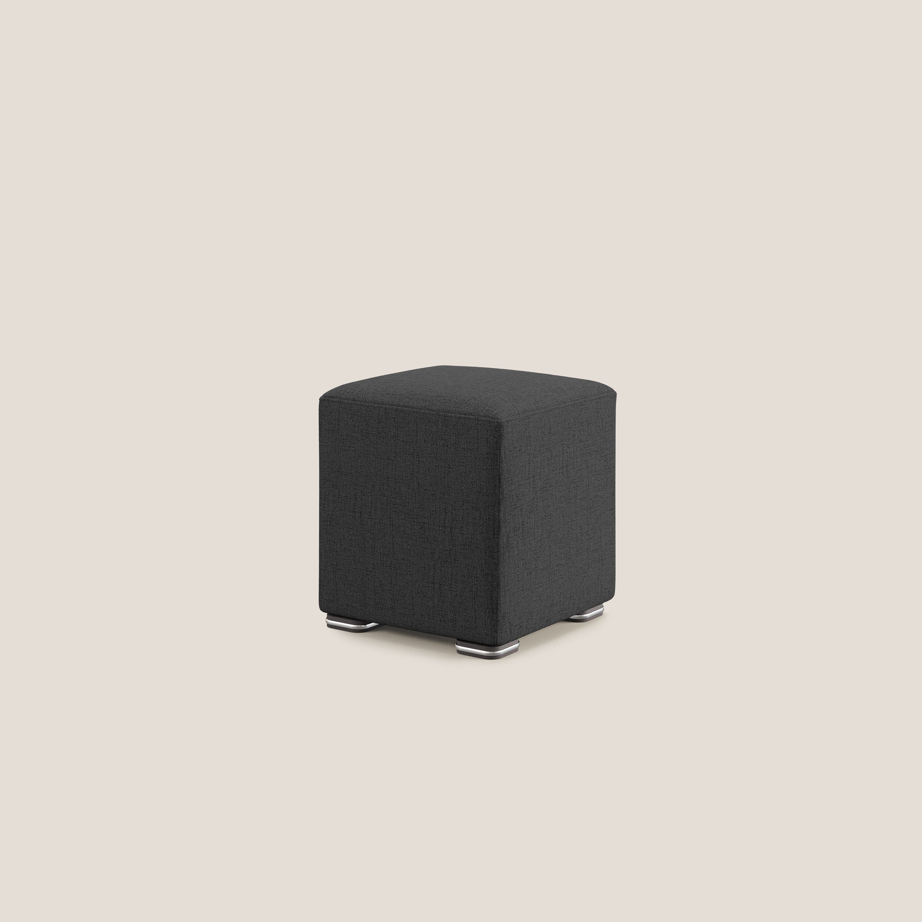Cube pouf in tessuto morbido impermeabile T03 antracite - divani.store