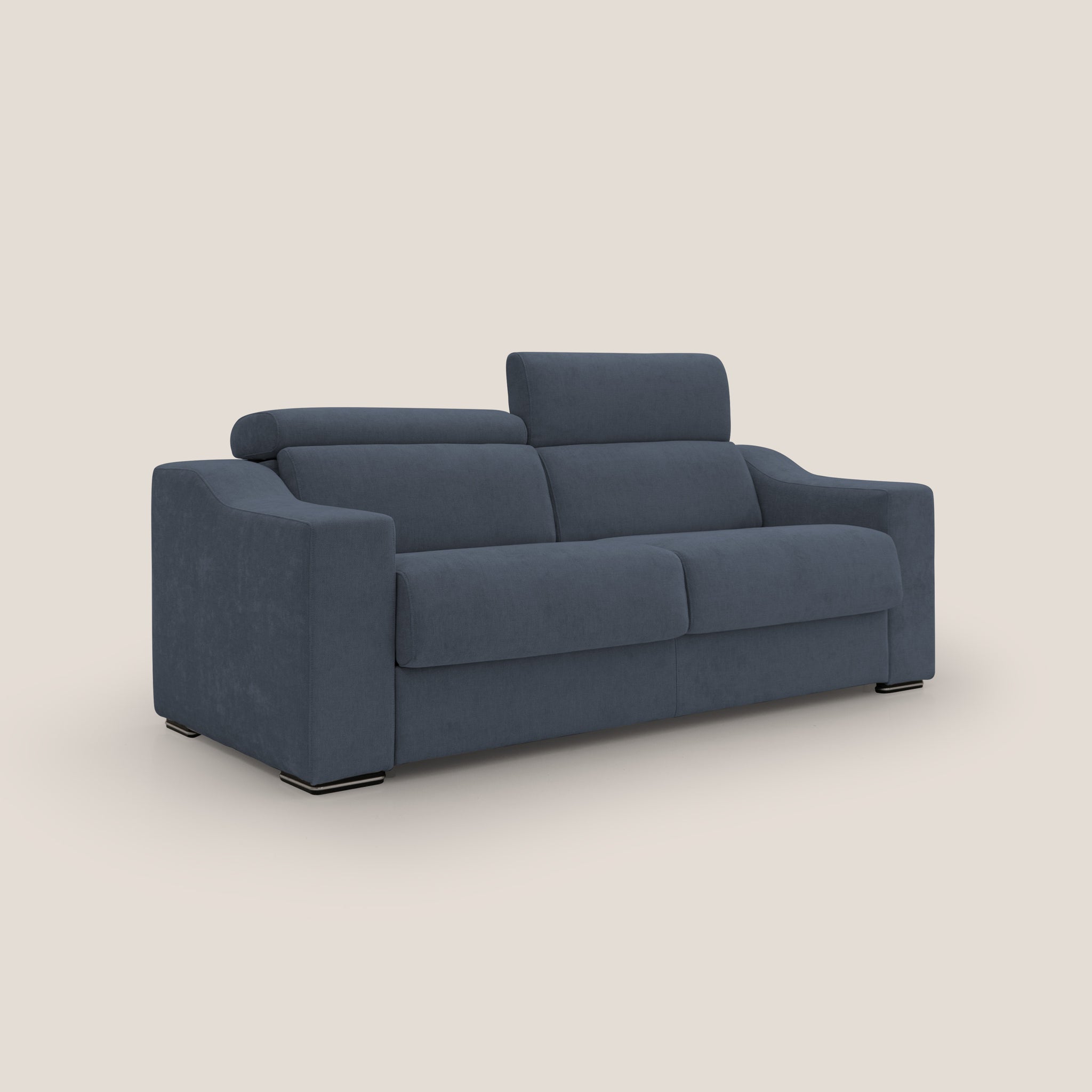 Bomber Schlafsofa 210 cm (mat. 140x197 cm) aus weichem, wasserfestem Stoff T14 BLAU