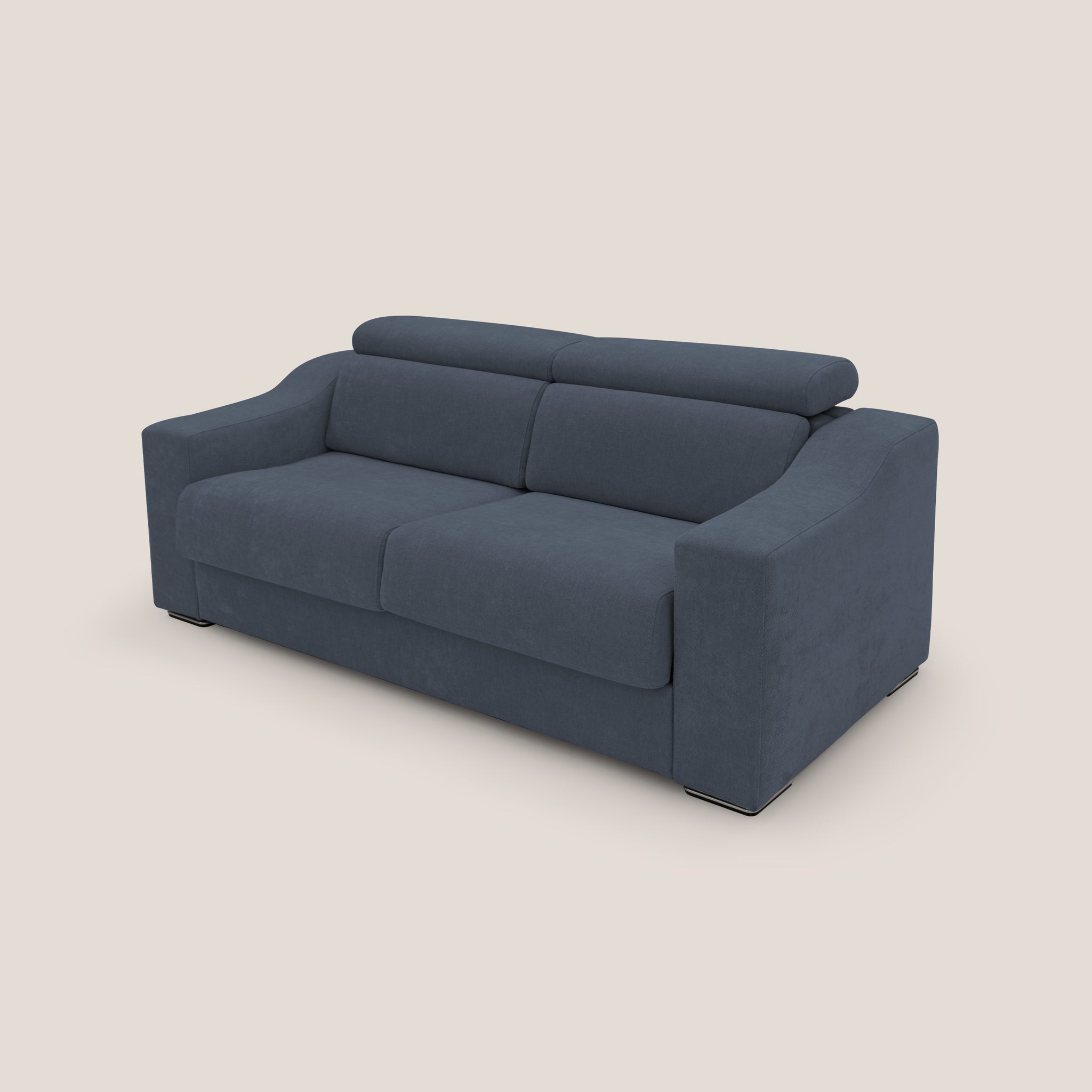 Bomber Schlafsofa 210 cm (mat. 140x197 cm) aus weichem, wasserfestem Stoff T14 BLAU