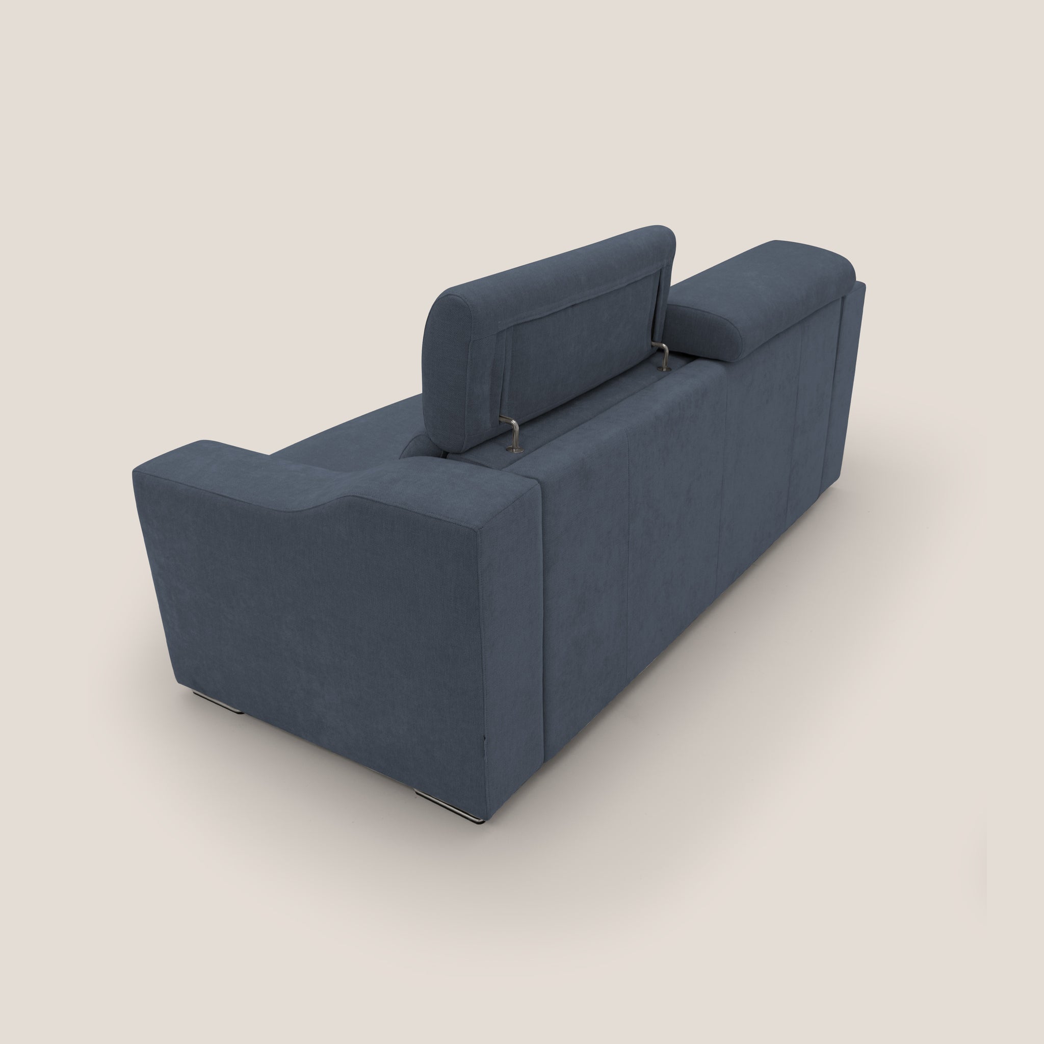 Bomber Schlafsofa 210 cm (mat. 140x197 cm) aus weichem, wasserfestem Stoff T14 BLAU