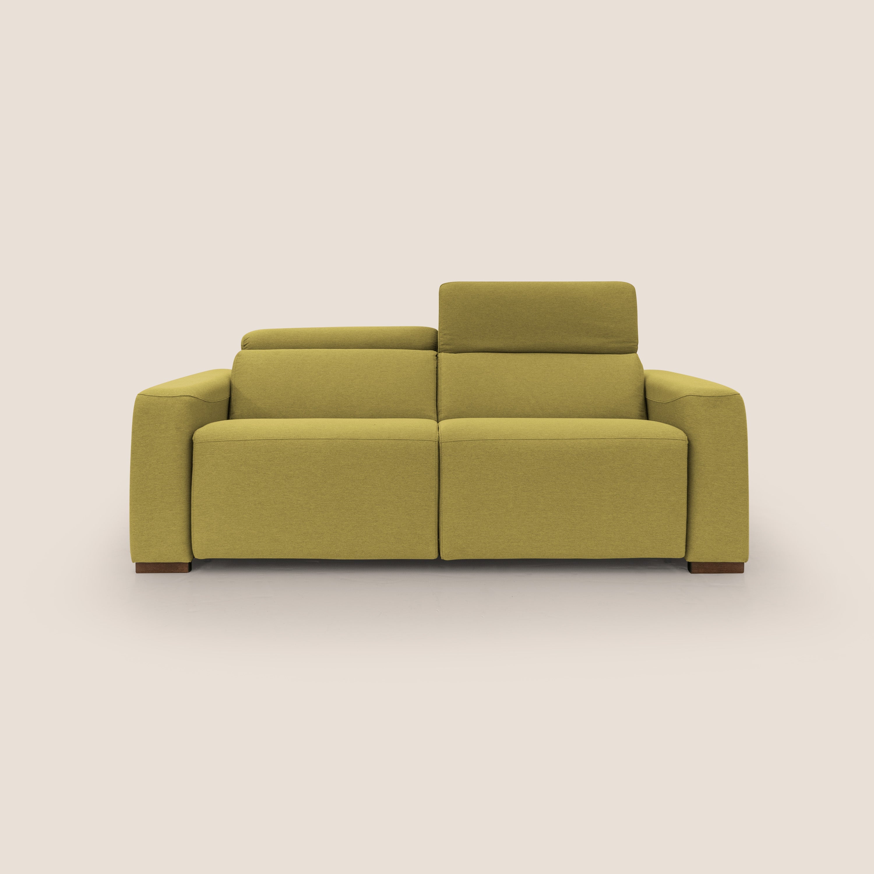 Poseidon divano letto + relax elettrico in tessuto smacchiabile impermeabile T05 giallo - divani.store