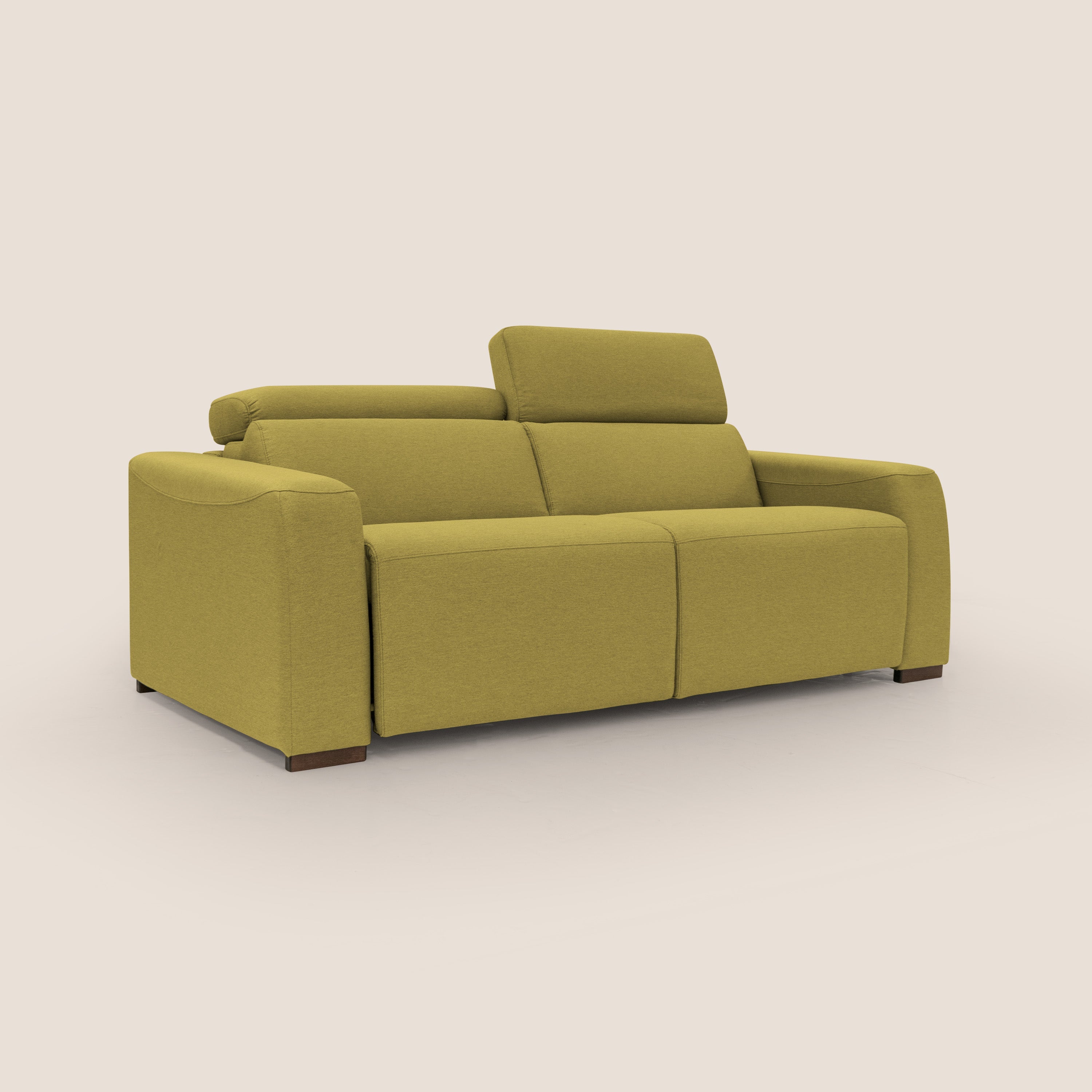 Poseidon divano letto + relax elettrico in tessuto smacchiabile impermeabile T05 giallo - divani.store