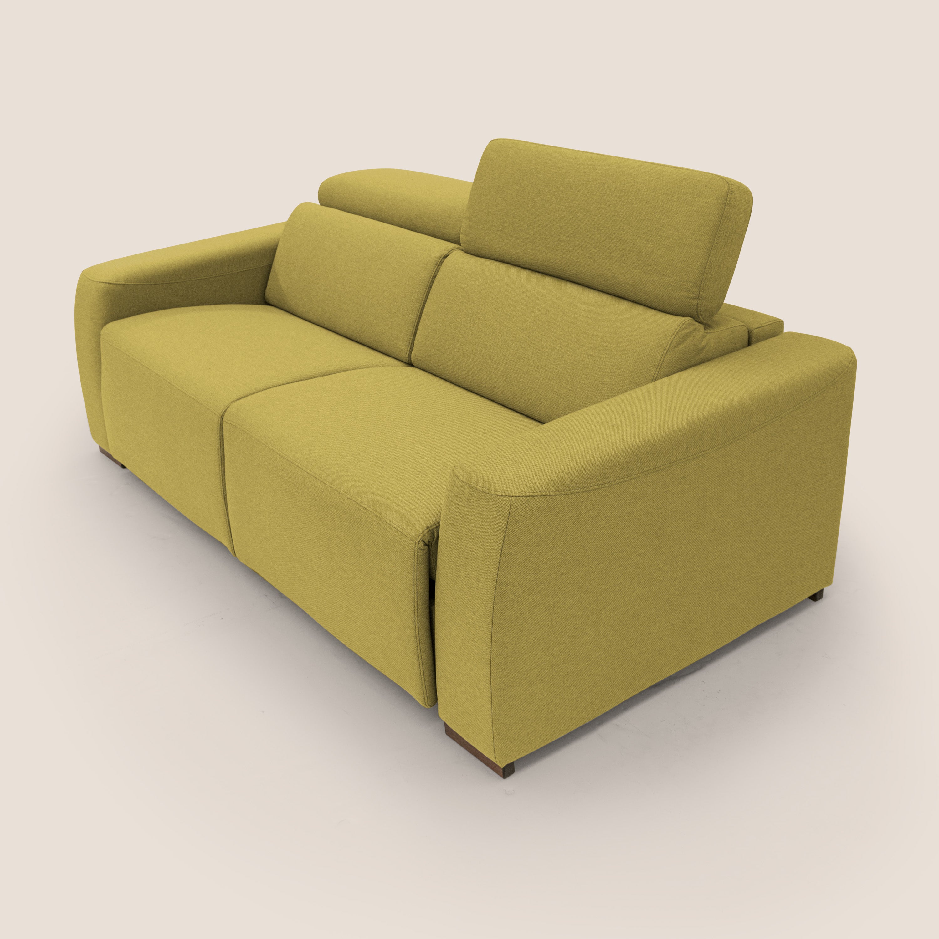 Poseidon Schlafsofa mit elektrischem Relaxmechanismus aus wasserfestem, abwaschbarem Stoff T05 gelb