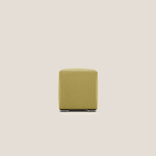Cube pouf in tessuto morbido smacchiabile T05 giallo - divani.store