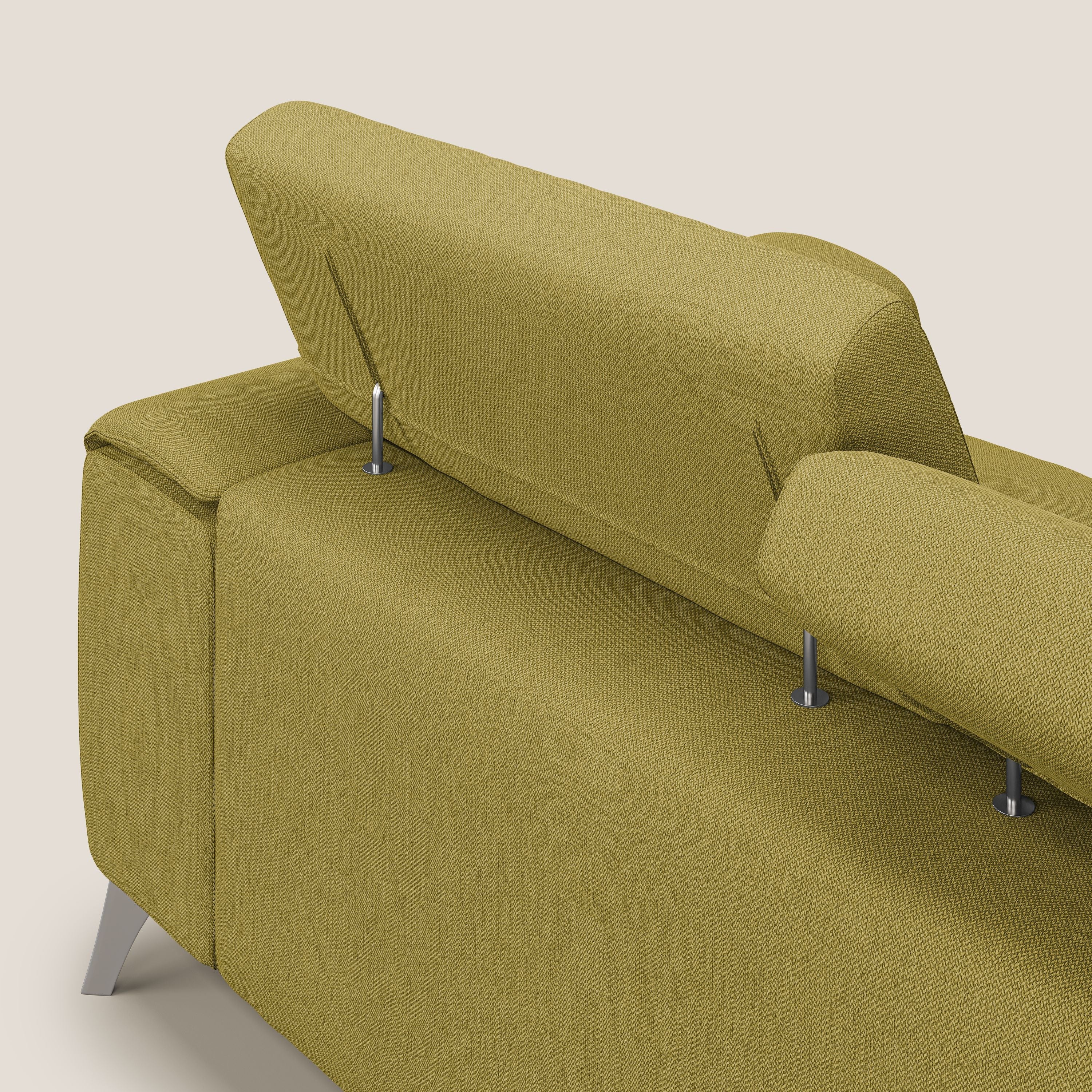 Fusion divano con 3 sedute allungabili in tessuto smacchiabile T05 giallo - divani.store