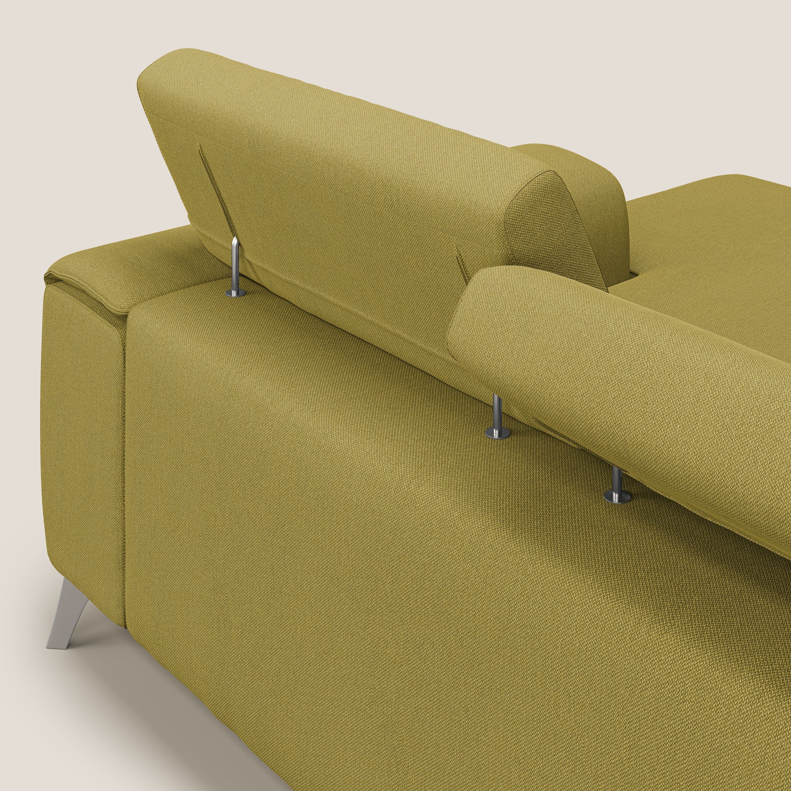 Fusion Divano angolare con sedute scorrevoli in tessuto morbido smacchiabile T05 giallo - divani.store