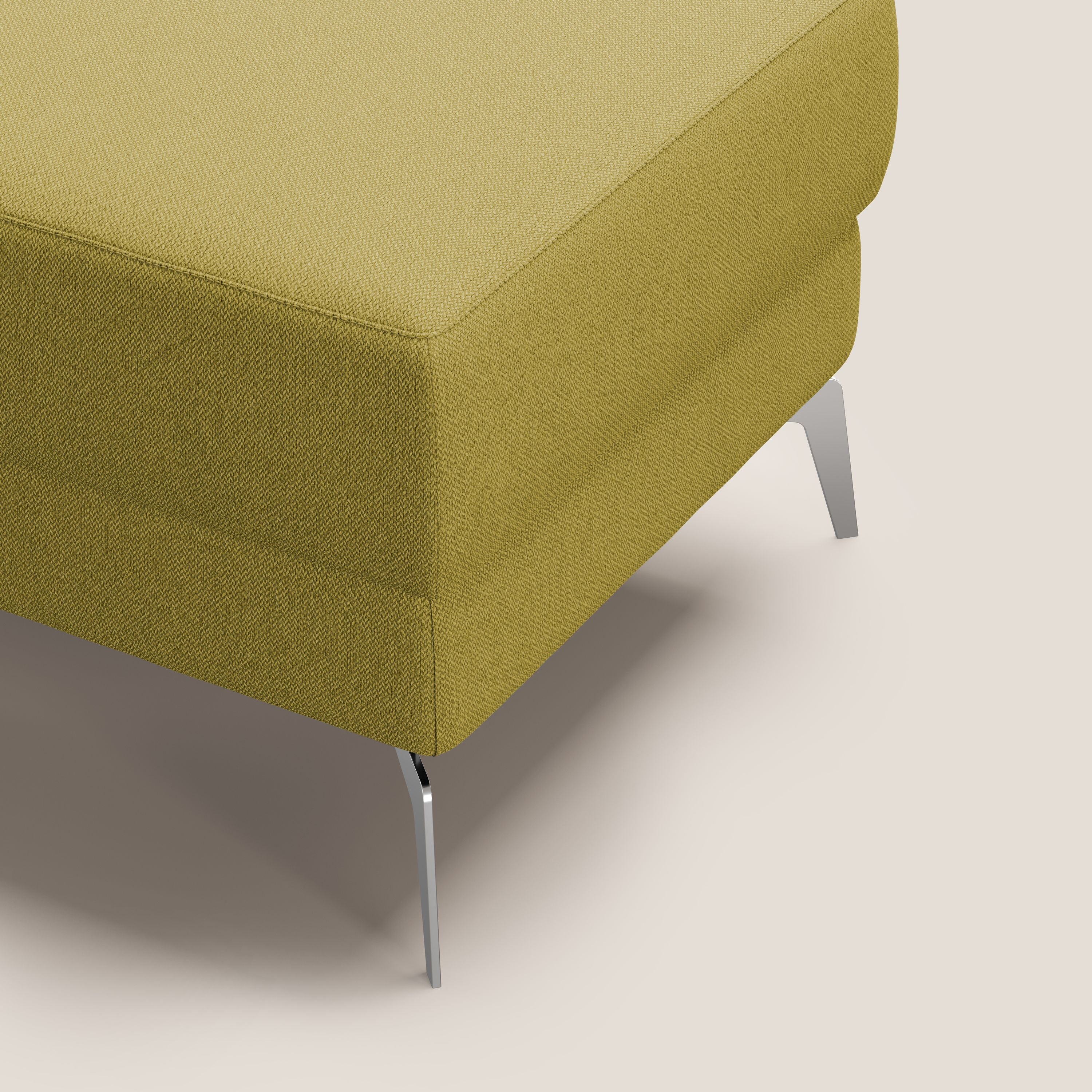 Star Pouf con piedini alti in tessuto smacchiabile T05 giallo - divani.store