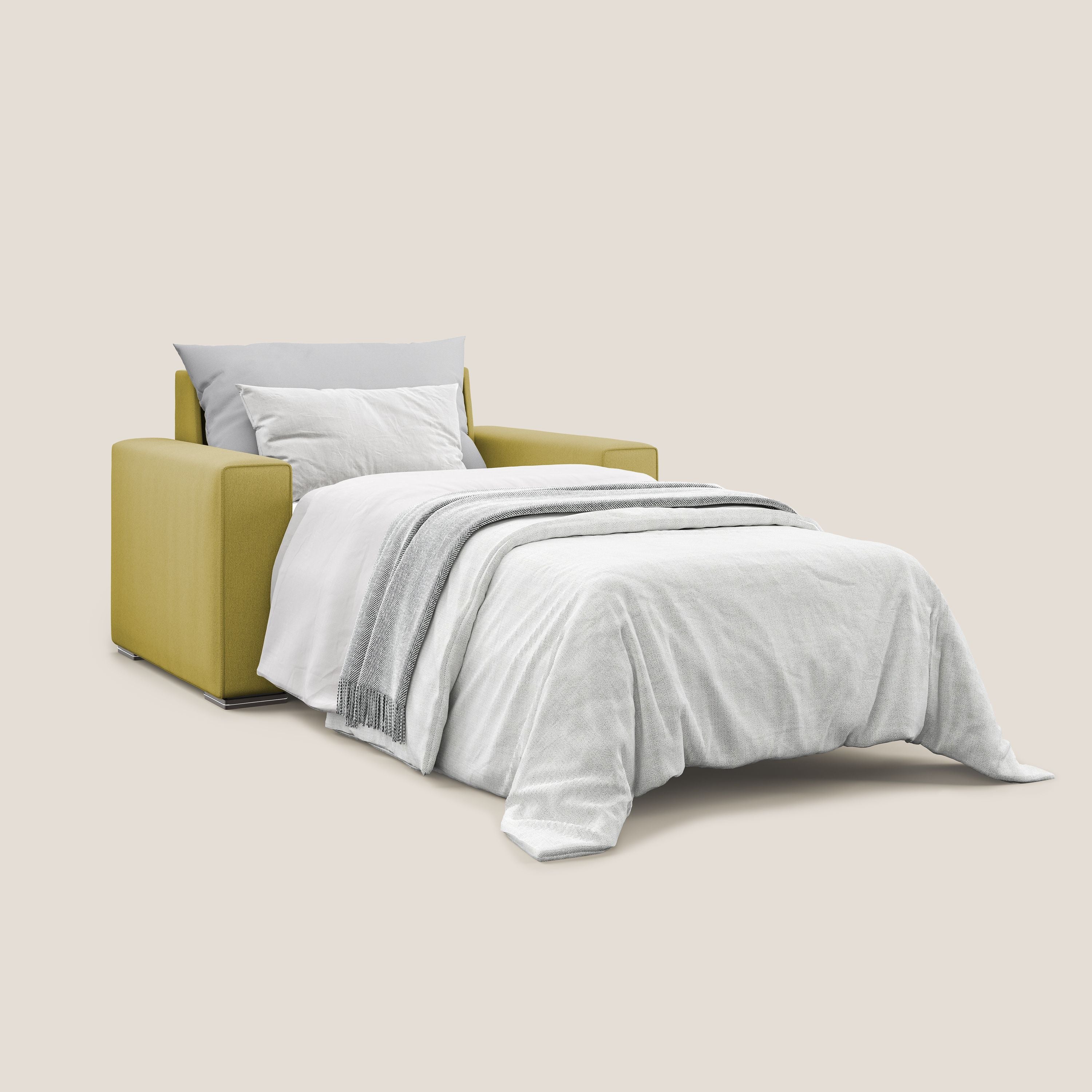 Dream poltrona letto in tessuto smacchiabile T05 giallo - divani.store