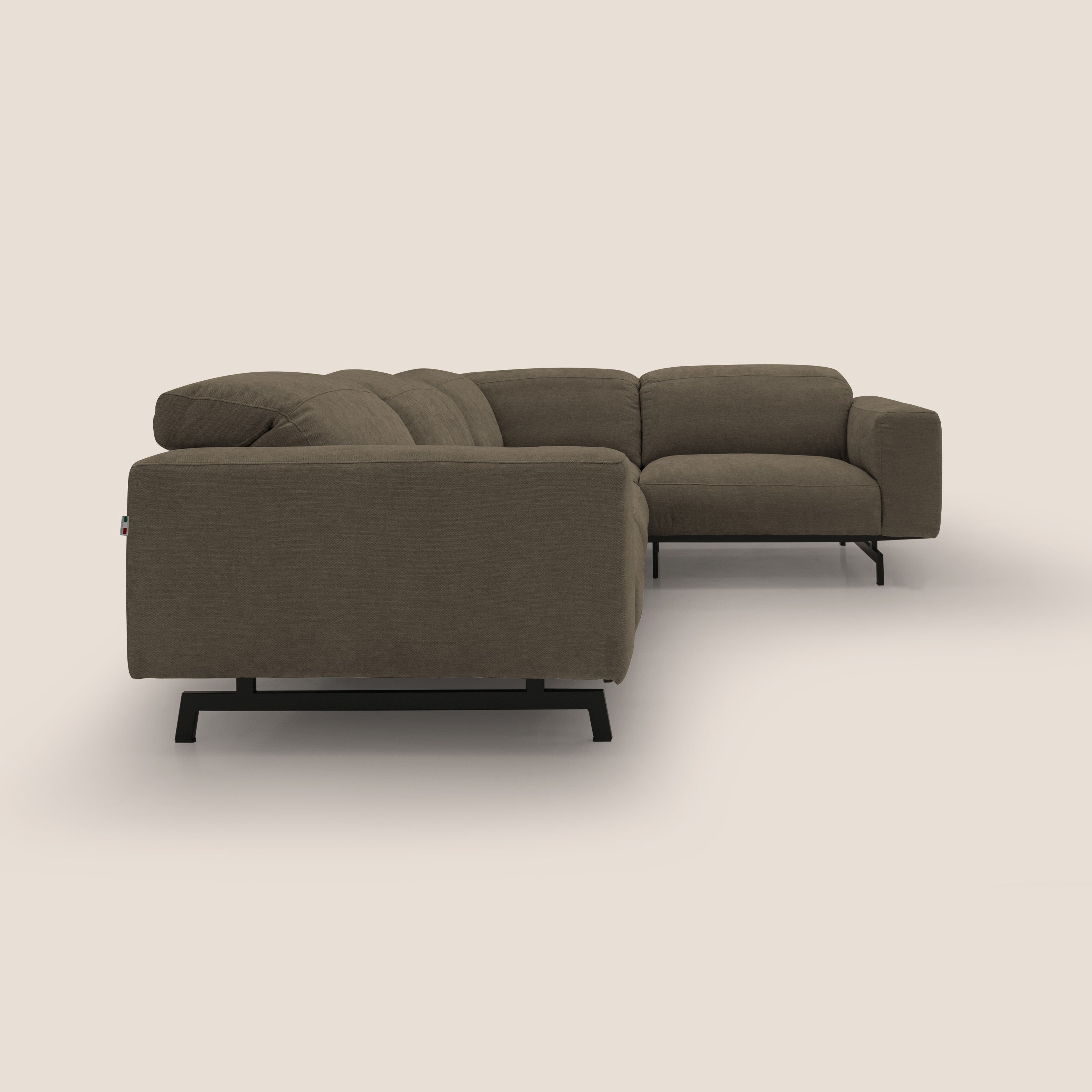 Sakura wendbares, modulares Ecksofa aus weichem, wasserfestem geflammtem Stoff T14 braun