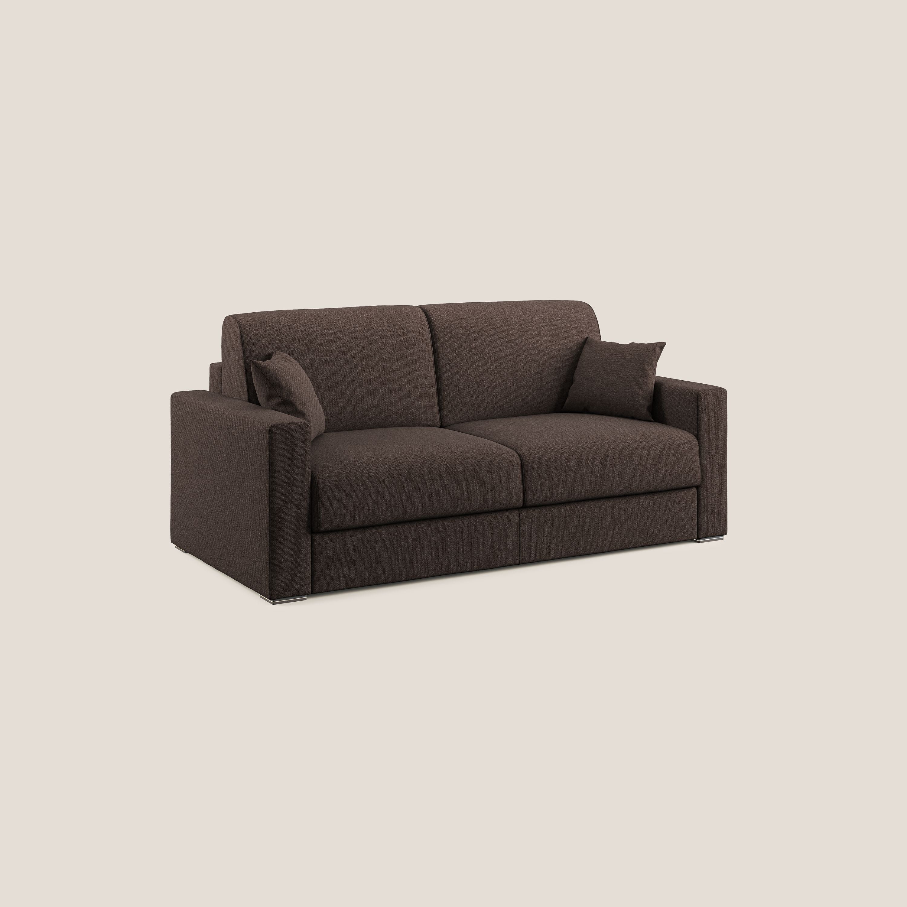 Best Divano letto matrimoniale in tessuto smacchiabile QuickClean T08 marrone - divani.store