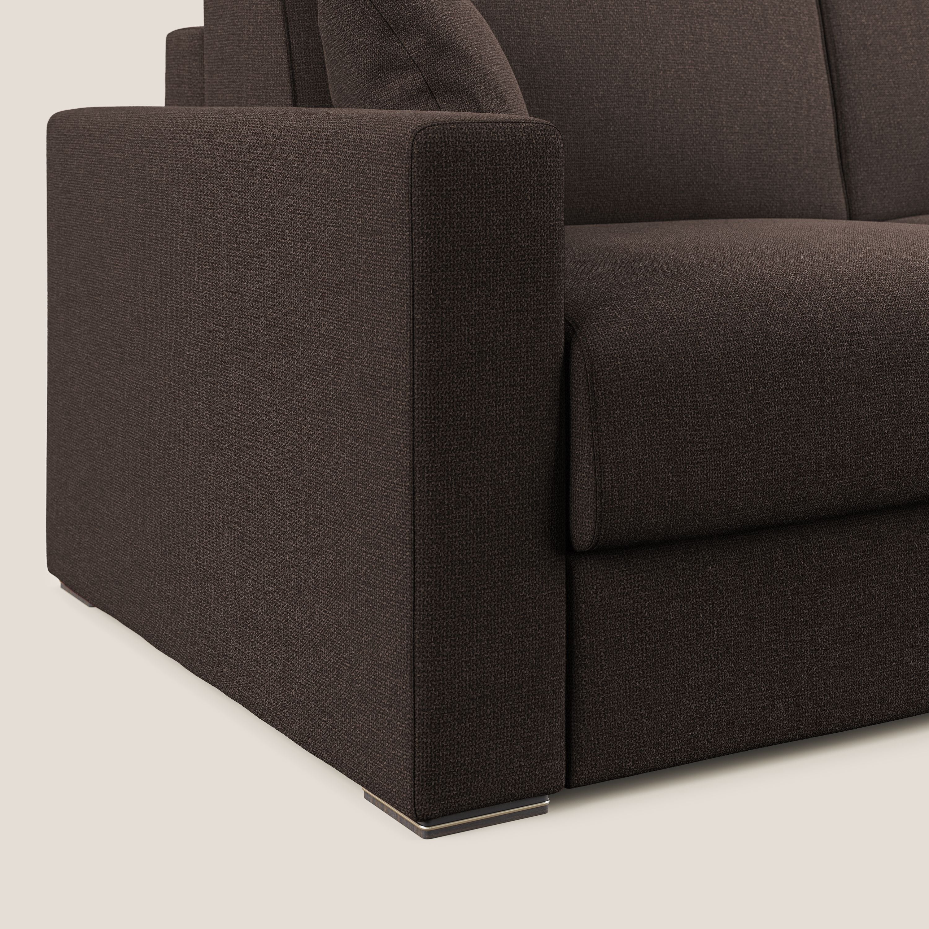 Best Divano letto matrimoniale in tessuto smacchiabile QuickClean T08 marrone - divani.store