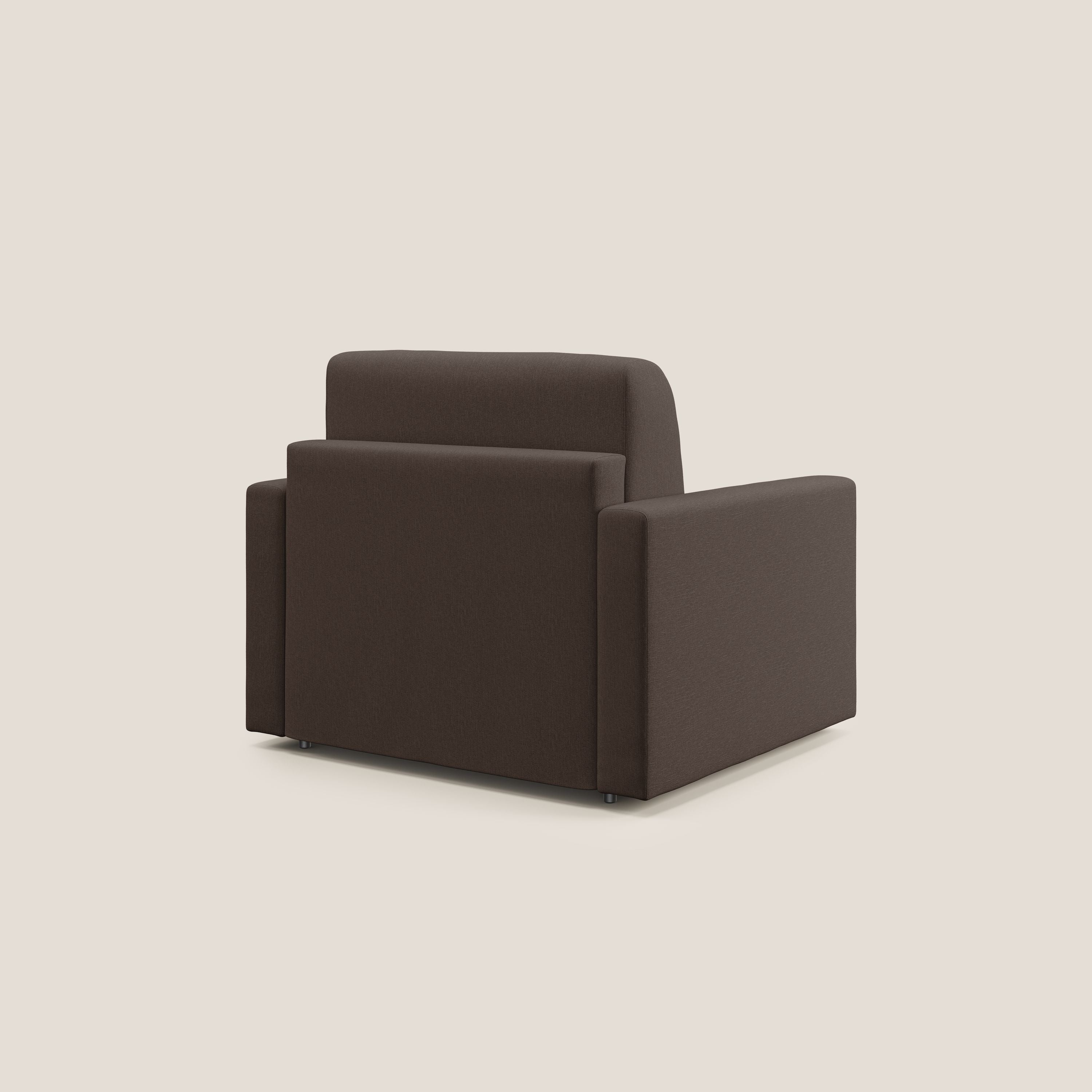Chris poltrona letto in tessuto impermeabile T13 marrone - divani.store