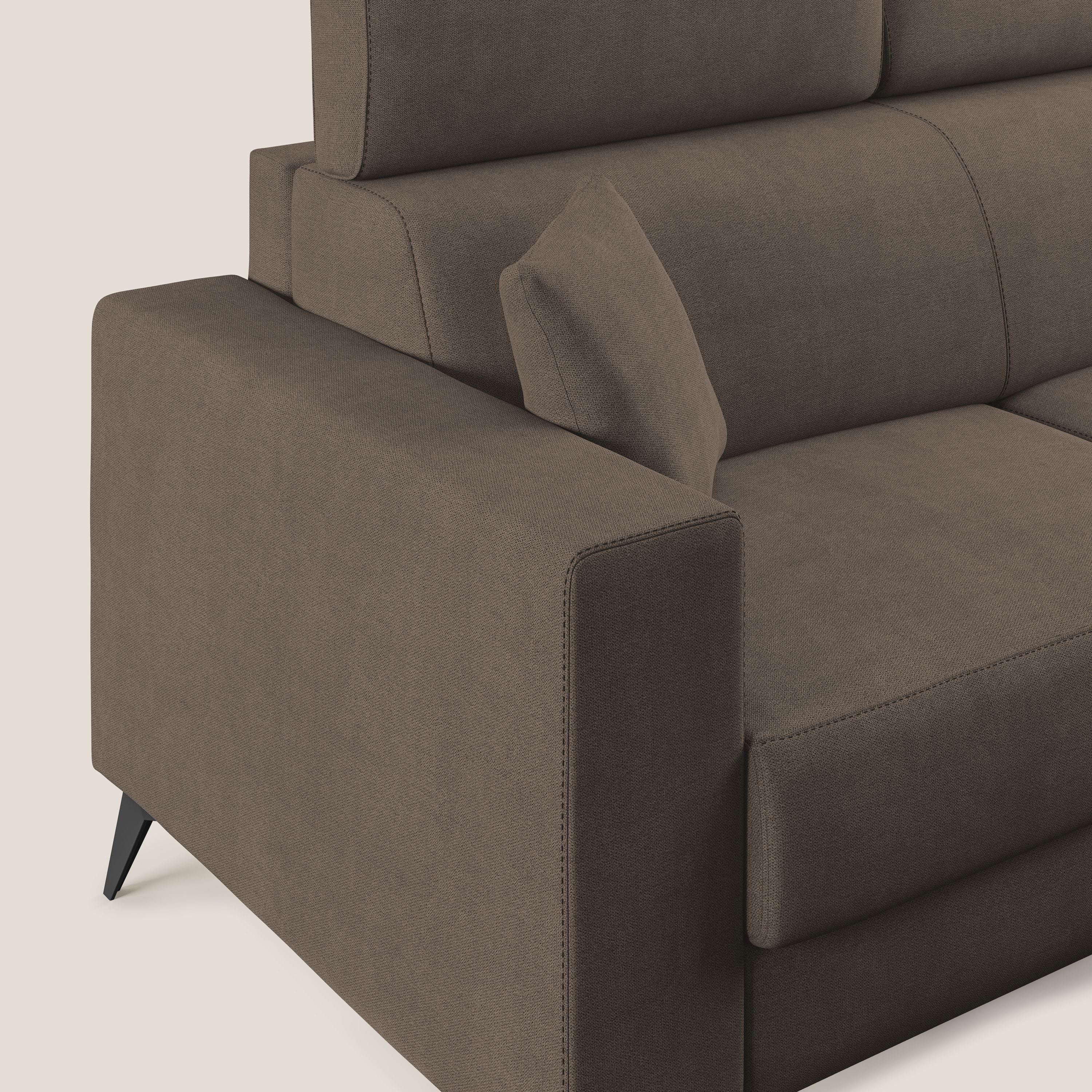 Pegaso divano letto con poggiatesta reclinabili e rivestimento T02 marrone - divani.store