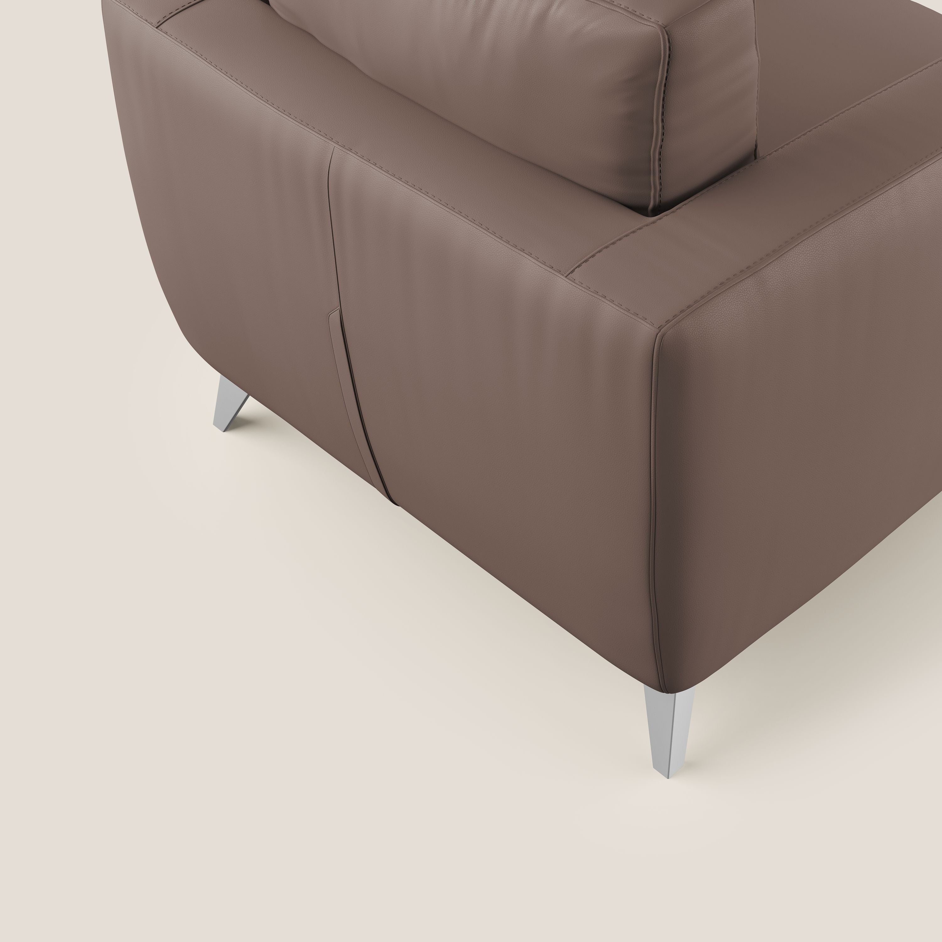 Orione Poltroncina in ecopelle moderna e impermeabile T04 marrone - divani.store