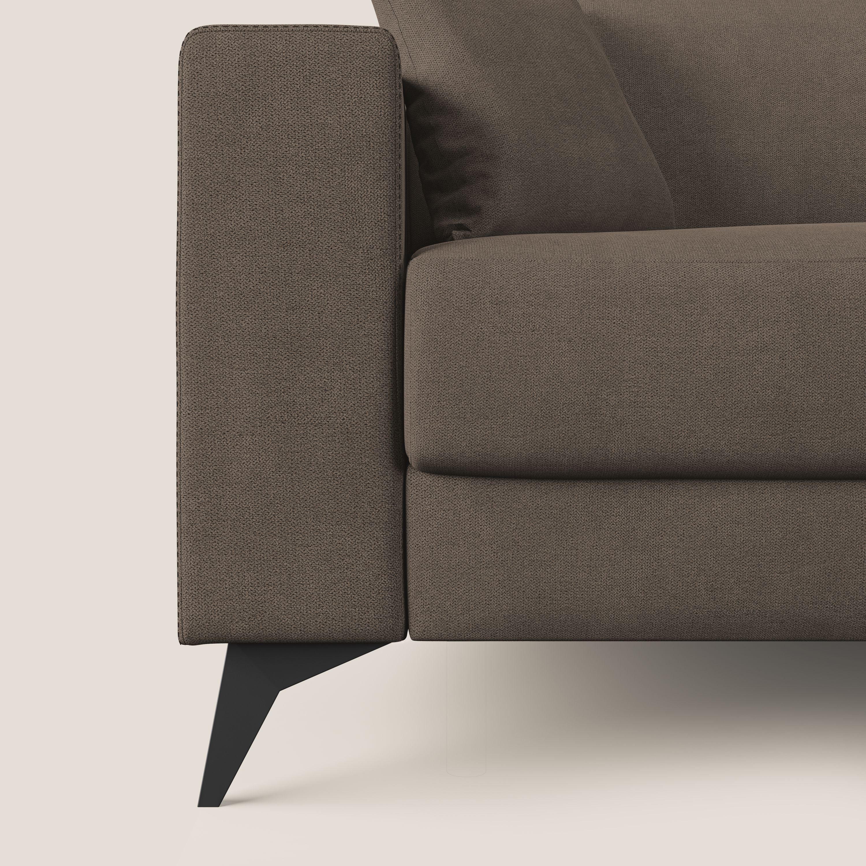 Pegaso divano letto angolare con poggiatesta reclinabili e rivestimento impermeabile T02 marrone - divani.store