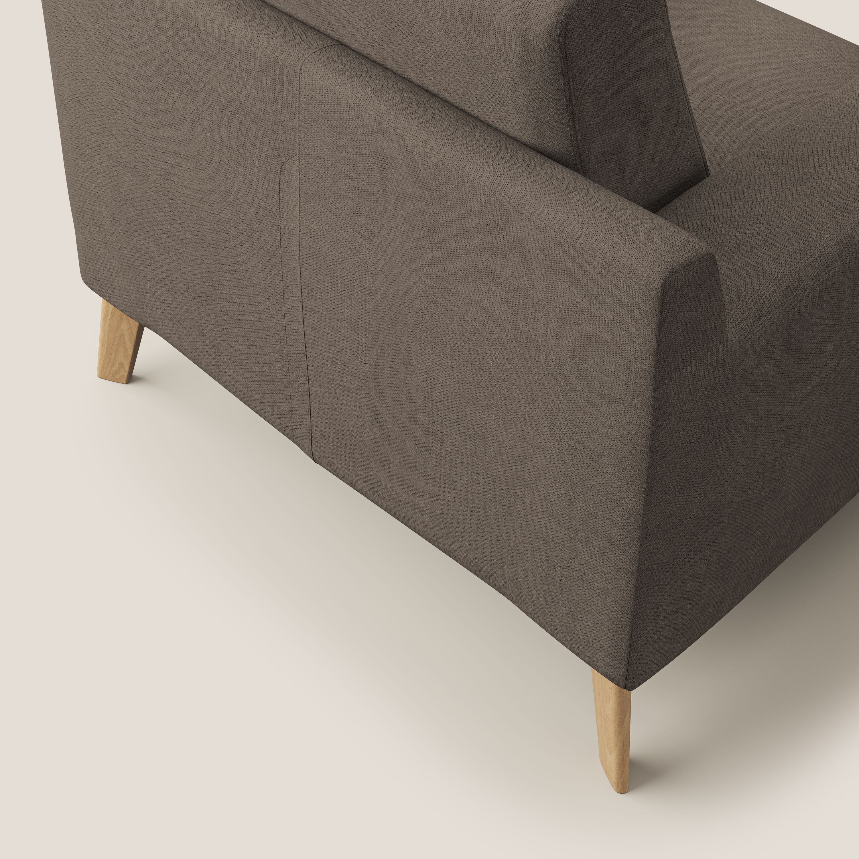 Danish poltroncina in tessuto morbido impermeabile T02 marrone - divani.store