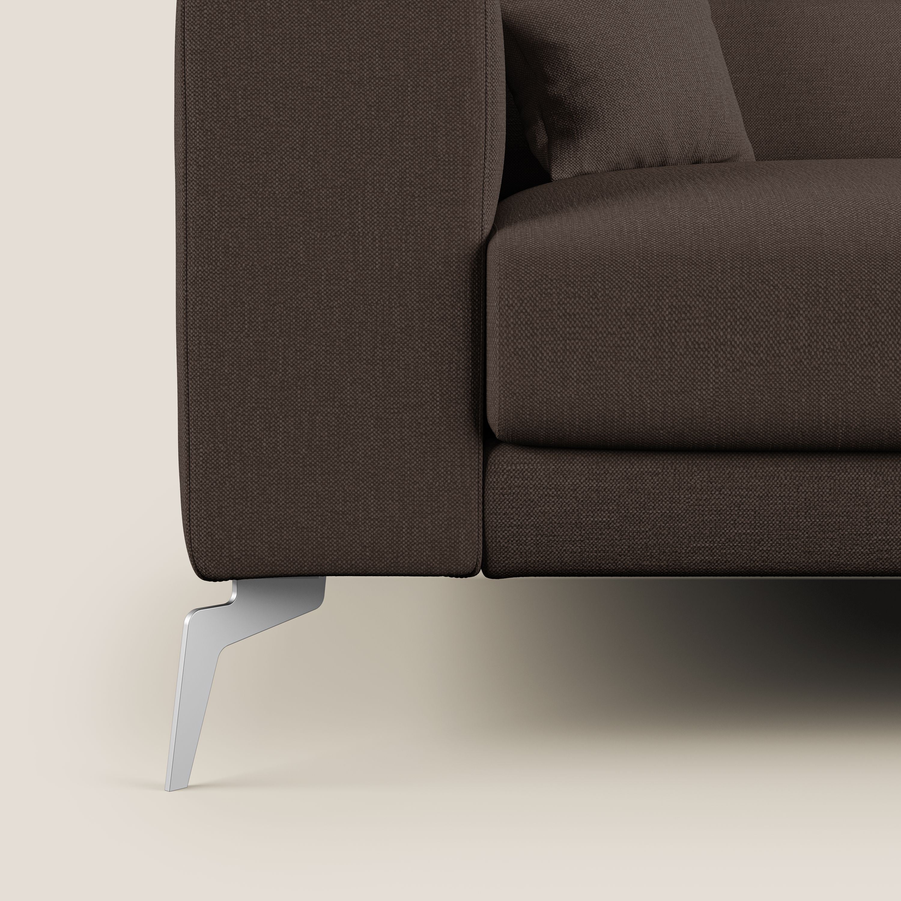 Blade Divano con poggiatesta reclinabili in tessuto impermeabile misto cotone T13 marrone - divani.store