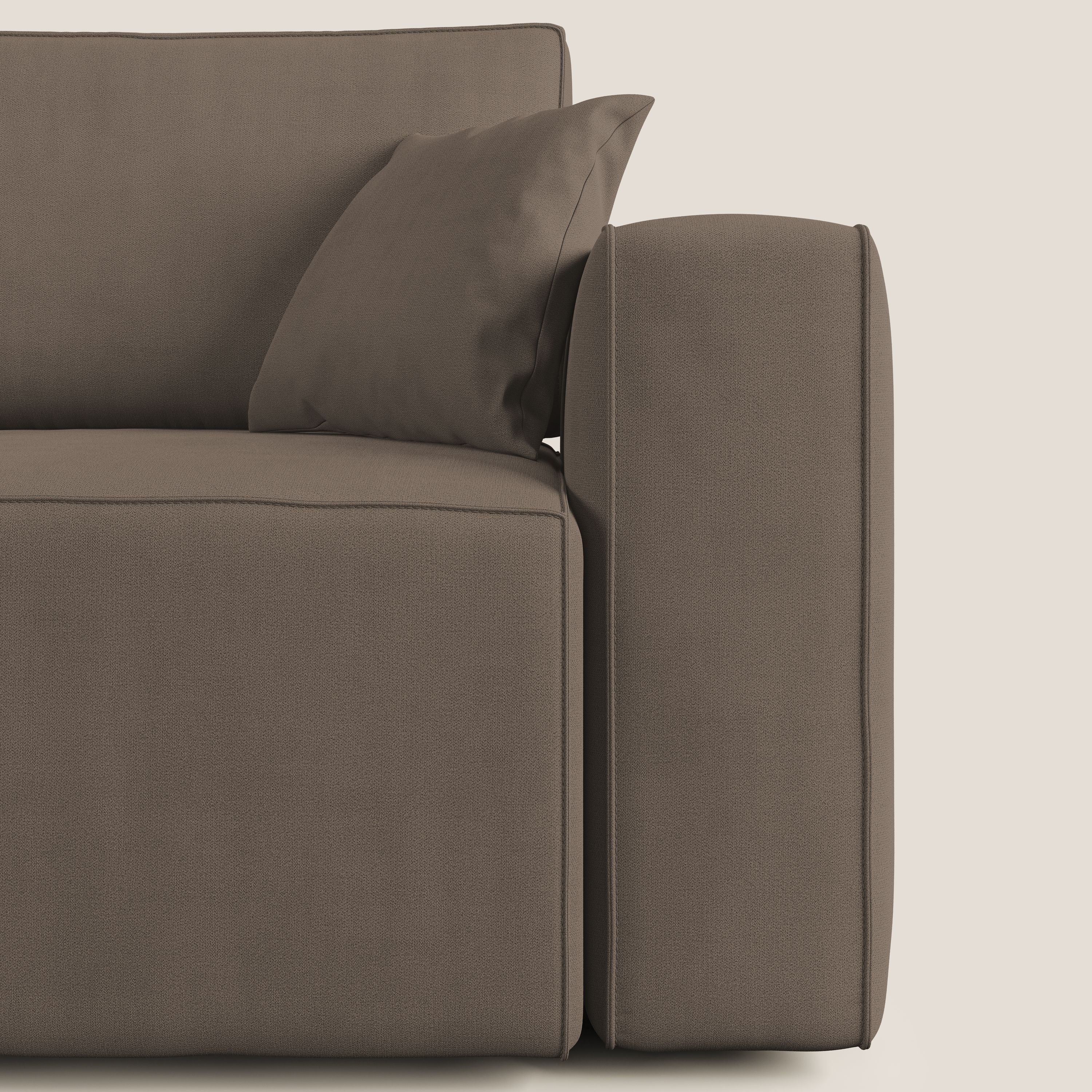 Morfeo divano con sedute estraibili in morbido tessuto impermeabile T02 marrone - divani.store