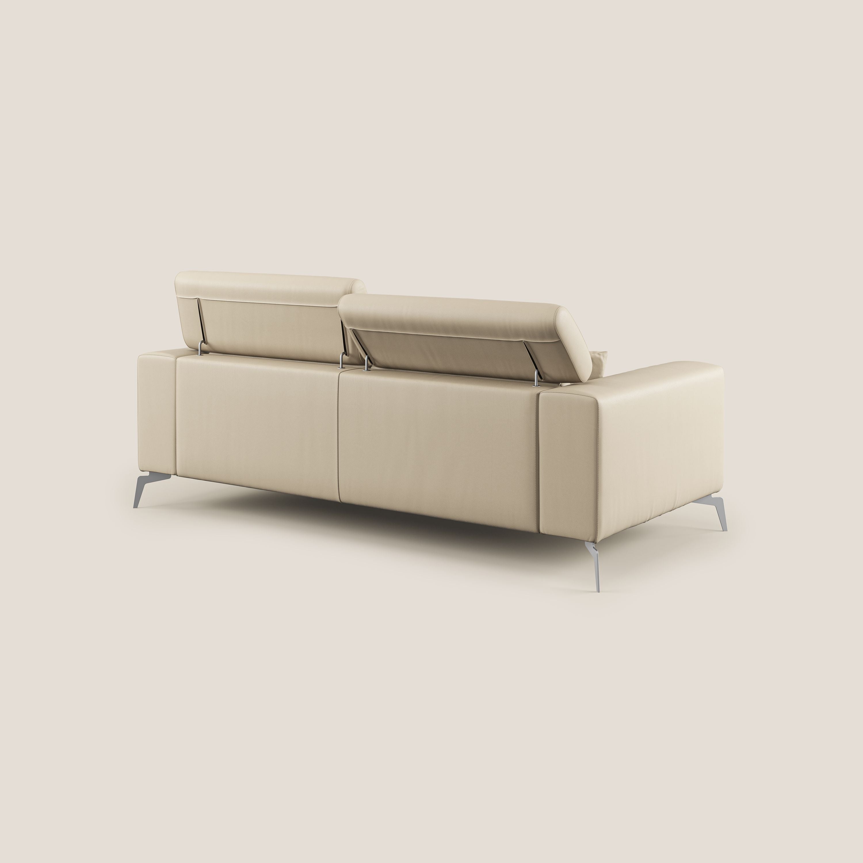 Blade Divano moderno con poggiatesta reclinabili in Ecopelle T04 panna - divani.store