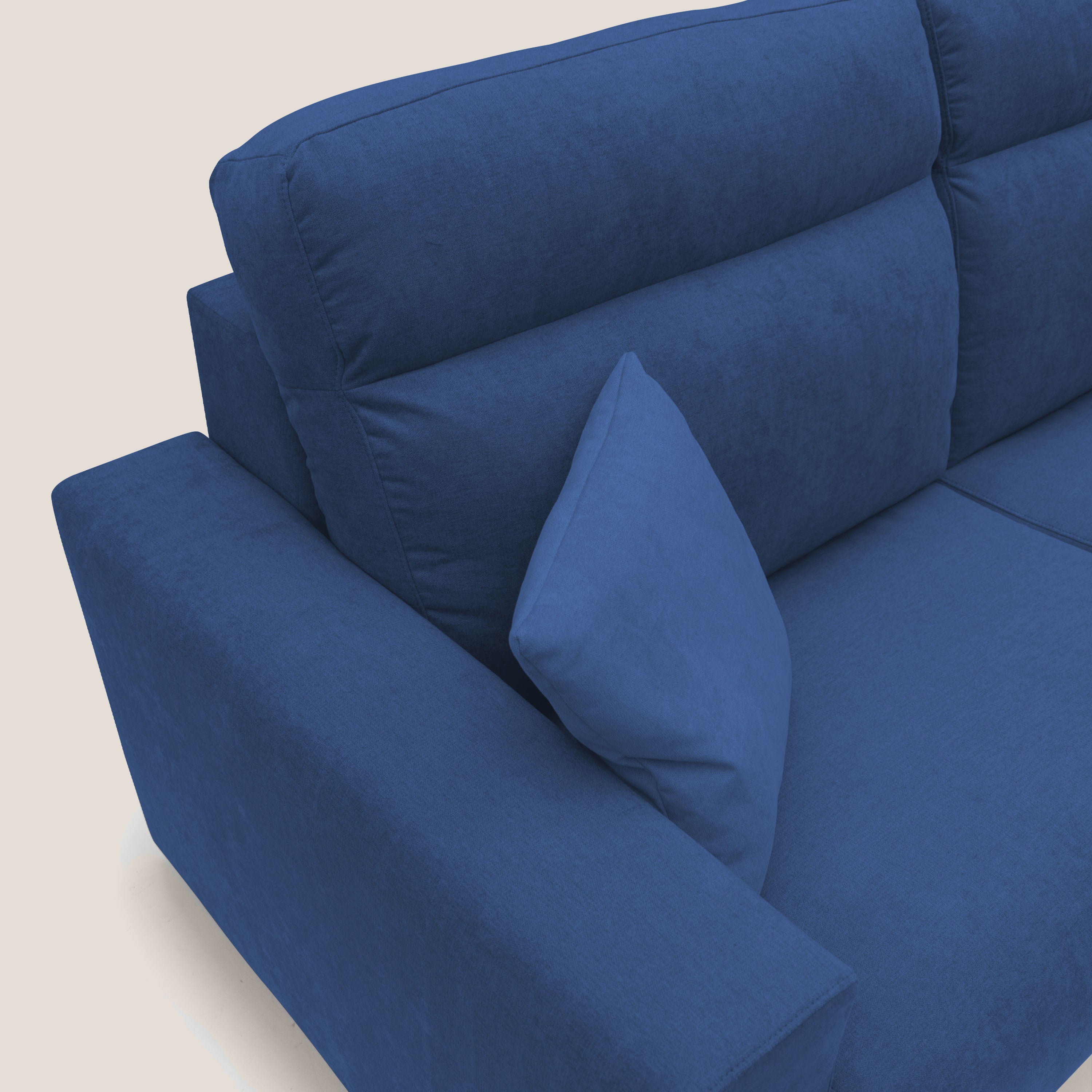 Nikita Divano letto matrimoniale con schienale morbido alto e rivestimento T02 blu - divani.store