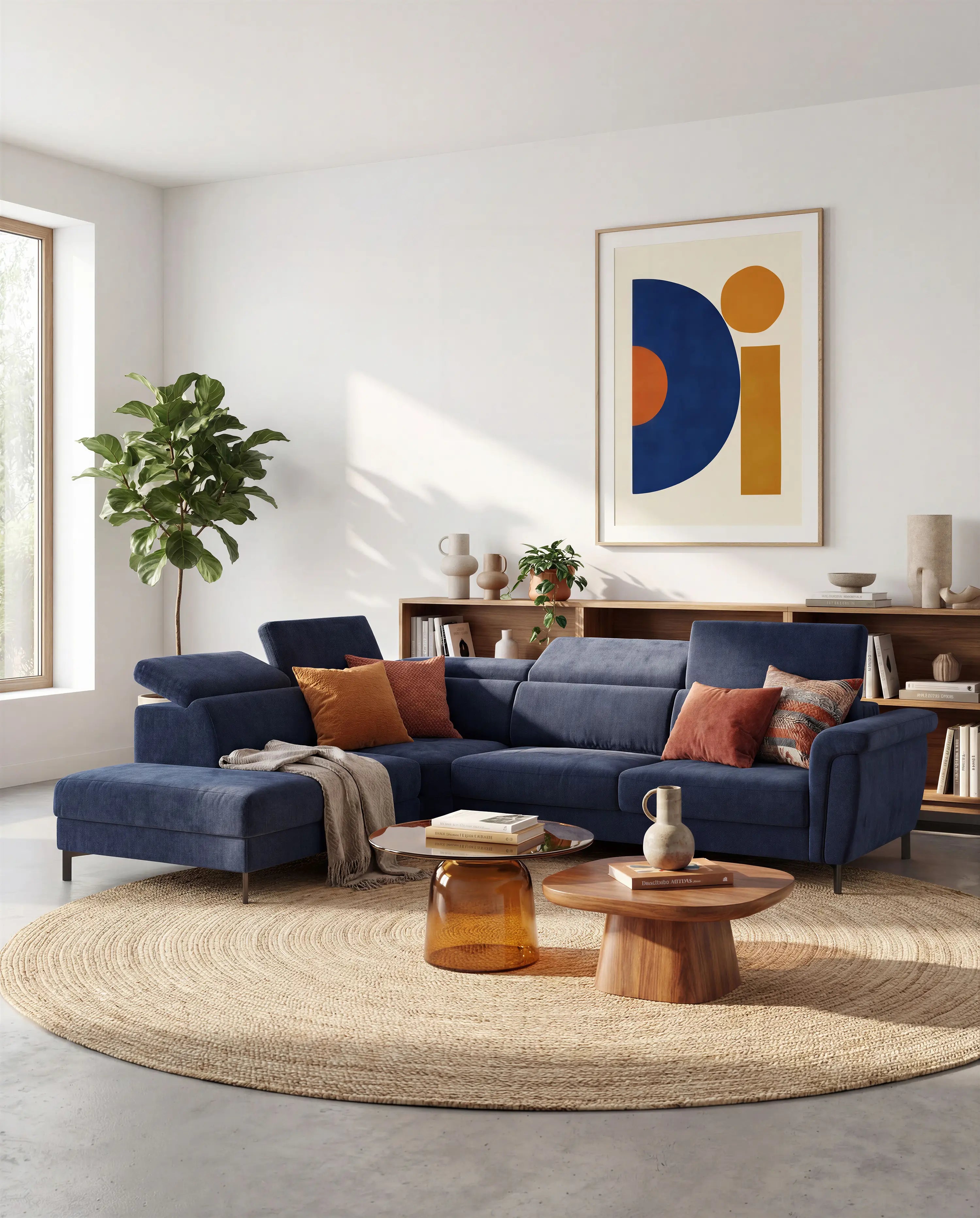 Capri Eck-Schlafsofa mit verstellbaren Kopfstützen und einer Hochleistungsmatratze aus fleckenabweisender Samtstoff T30