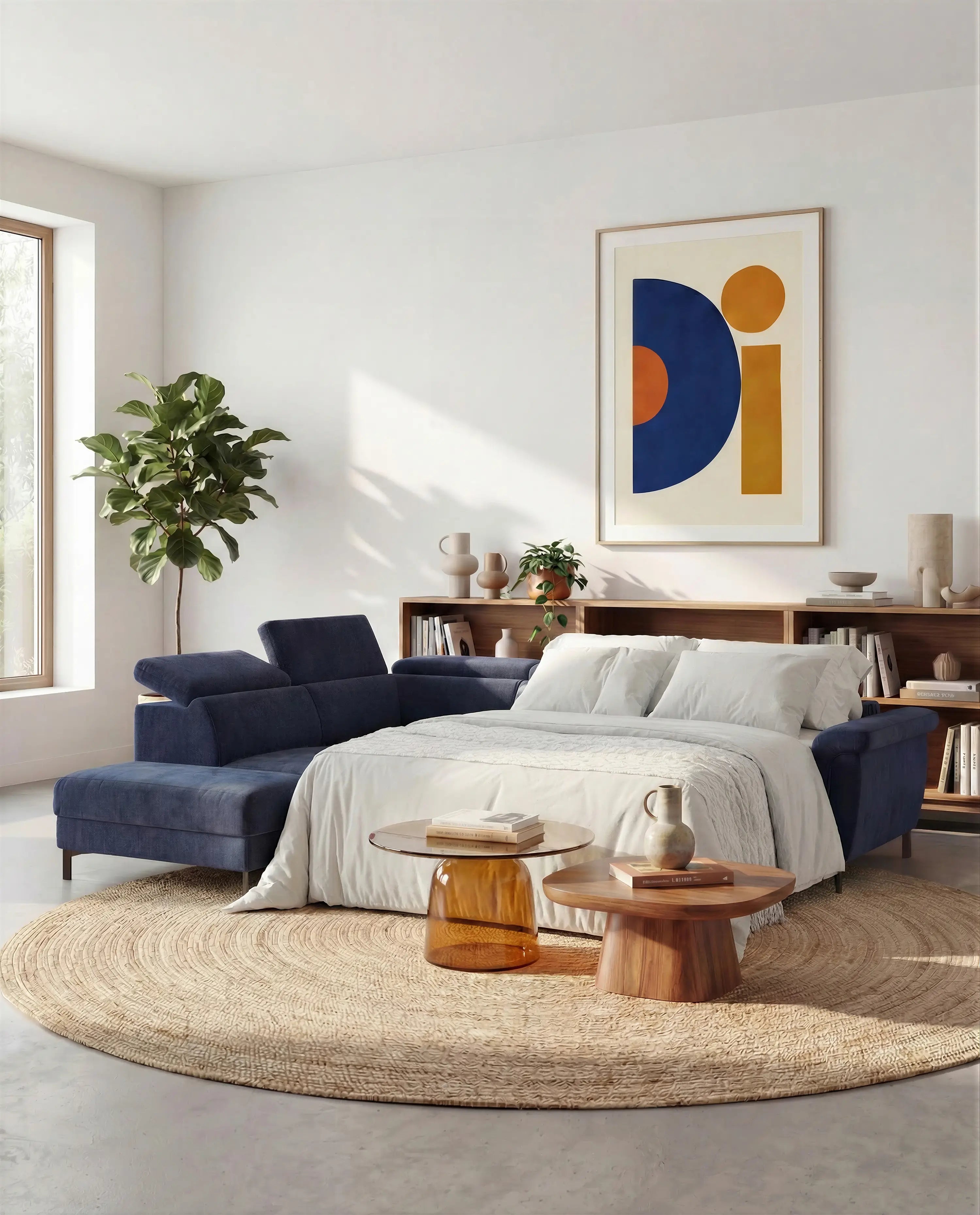 Capri Eck-Schlafsofa mit verstellbaren Kopfstützen und einer Hochleistungsmatratze aus fleckenabweisender Samtstoff T30
