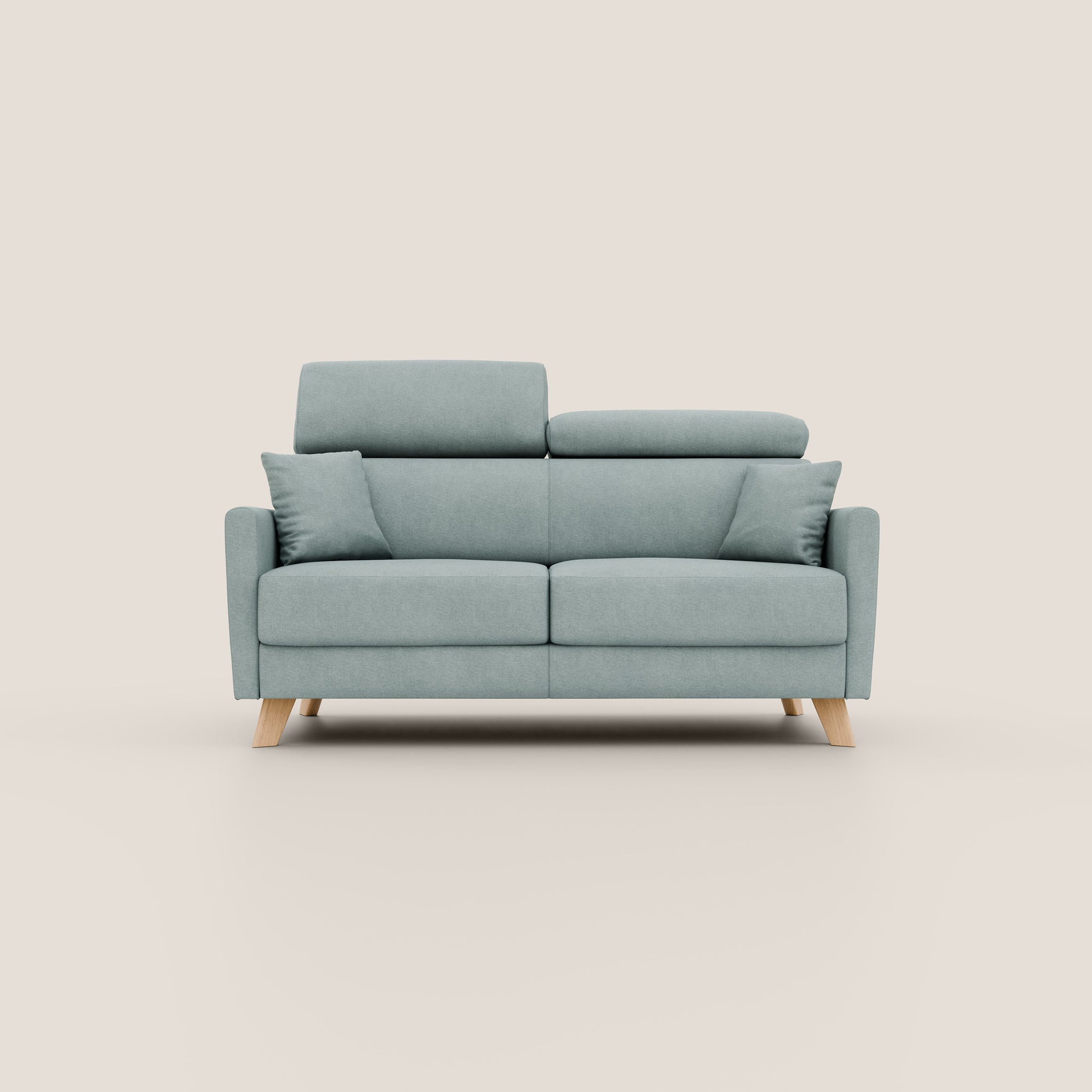 Francy Schlafsofa 200 cm (mat. 160x197 cm) mit verstellbaren Kopfstützen aus abwaschbarem Stoff T17 AQUAMARIN