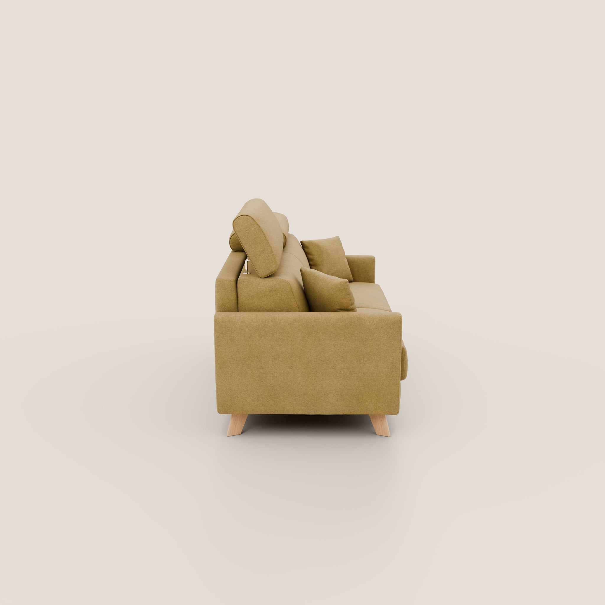 Francy Schlafsofa 200 cm (mat. 160x197 cm) mit verstellbaren Kopfstützen aus abwaschbarem Stoff T17 GELB