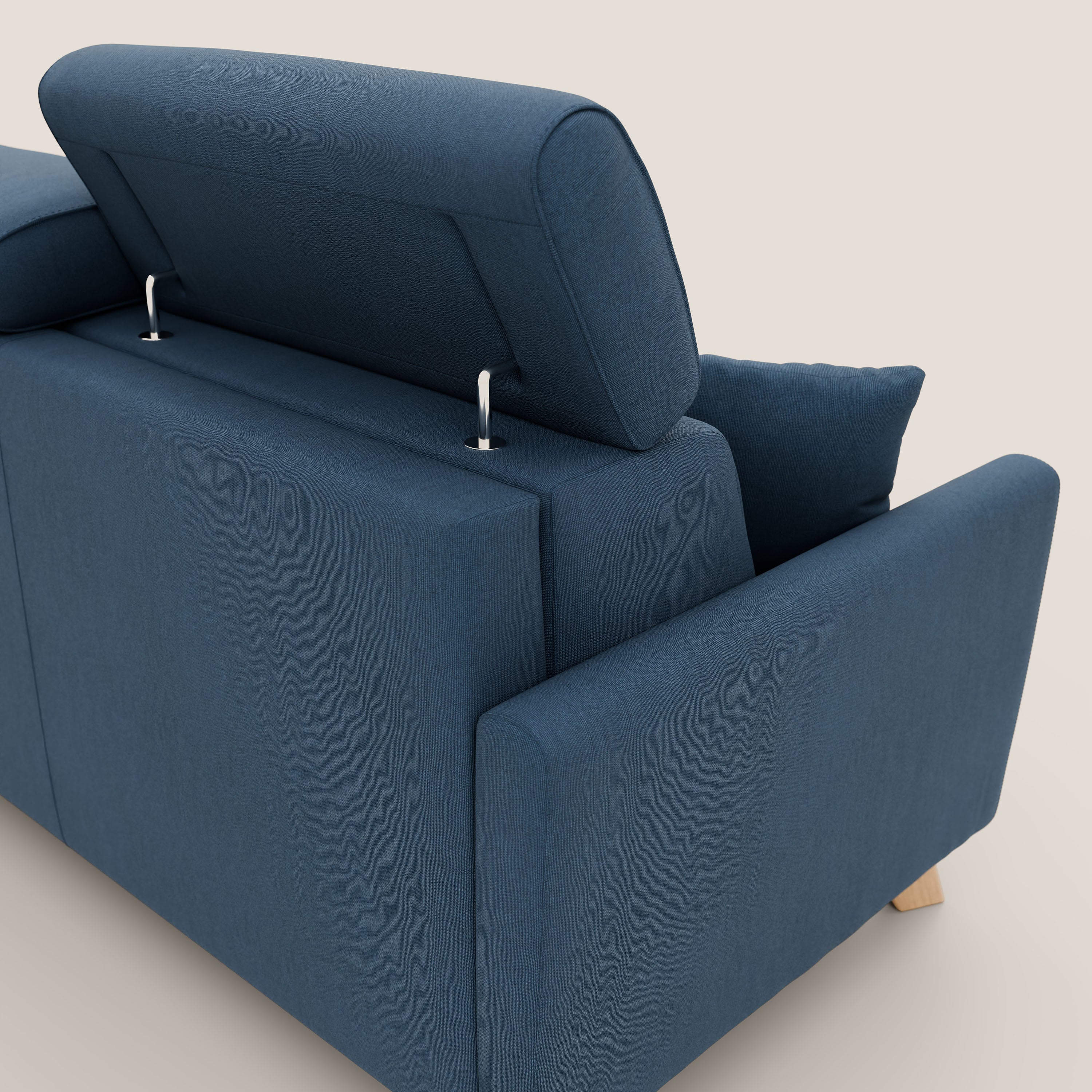 Francy divano letto matrimoniale con poggiatesta regolabili in tessuto impermeabile e smacchiabile T17 - divani.store