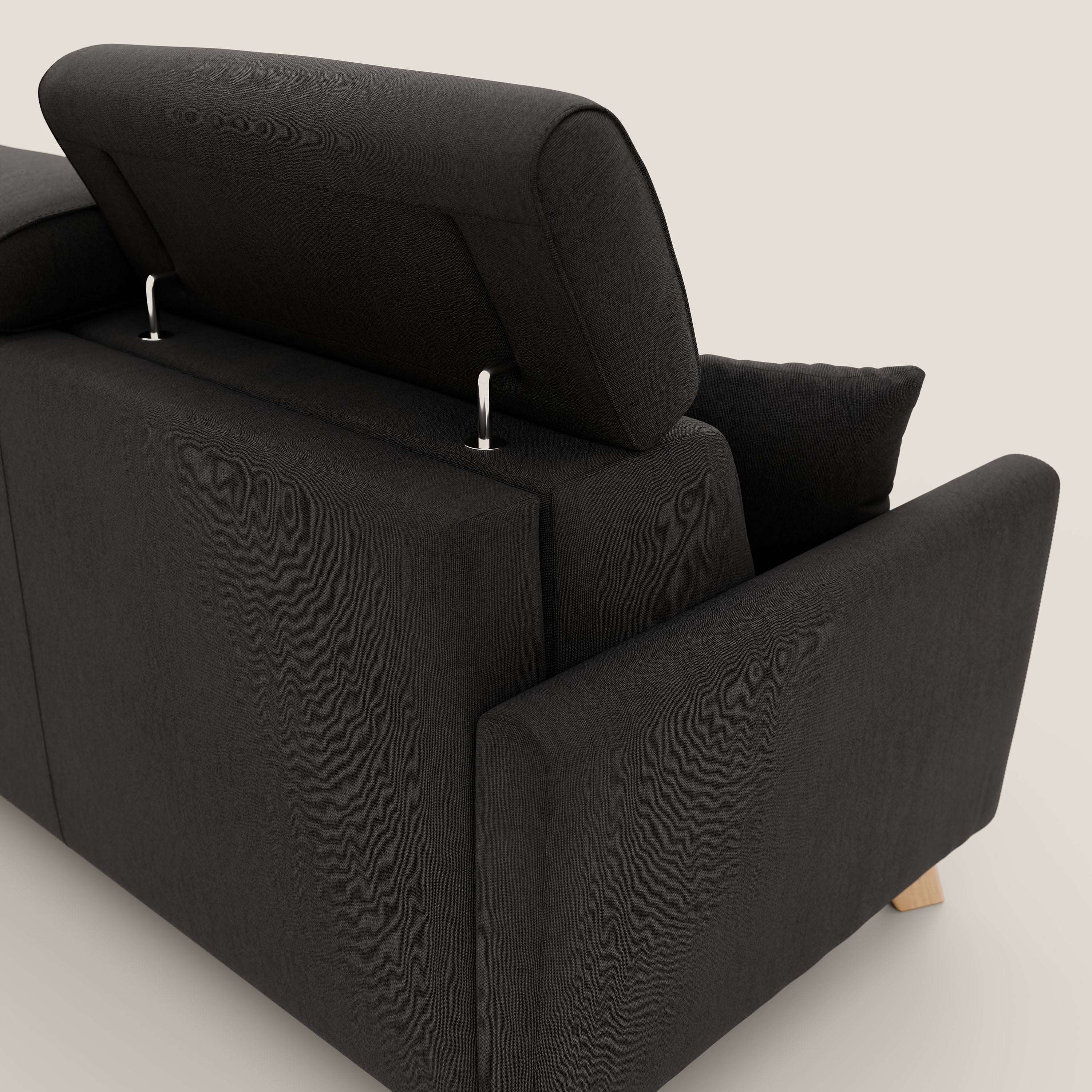 Francy divano letto matrimoniale con poggiatesta regolabili in tessuto impermeabile e smacchiabile T17 - divani.store