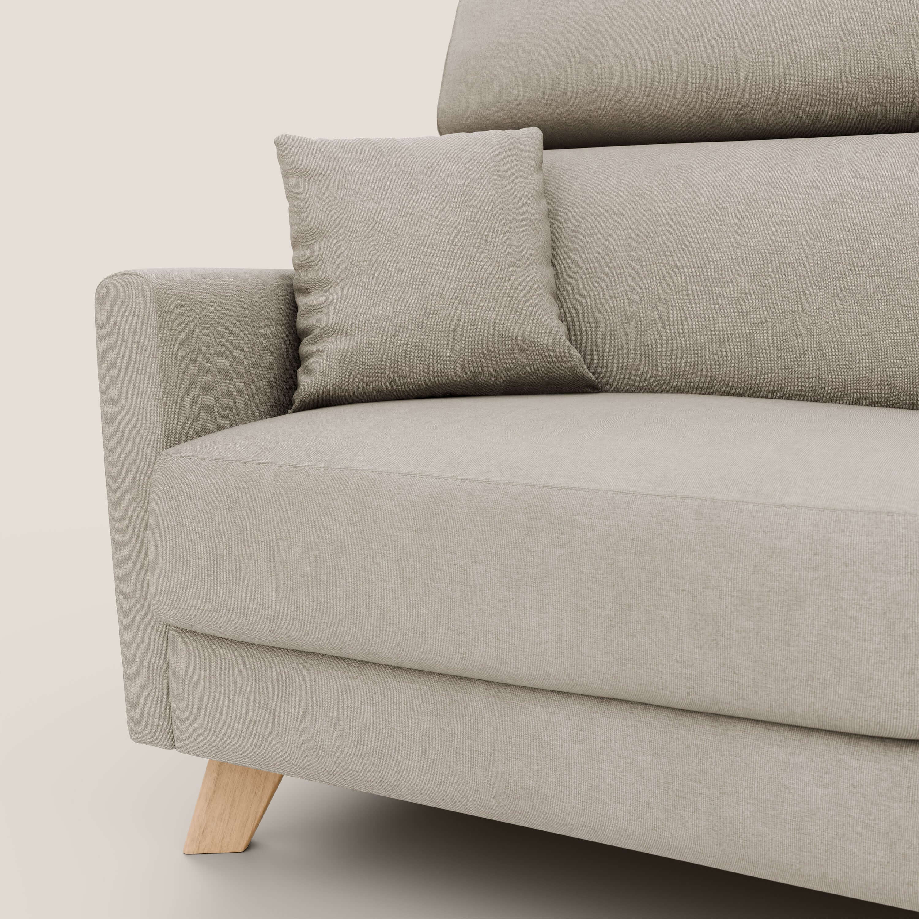 Francy divano letto matrimoniale con poggiatesta regolabili in tessuto impermeabile e smacchiabile T17 - divani.store