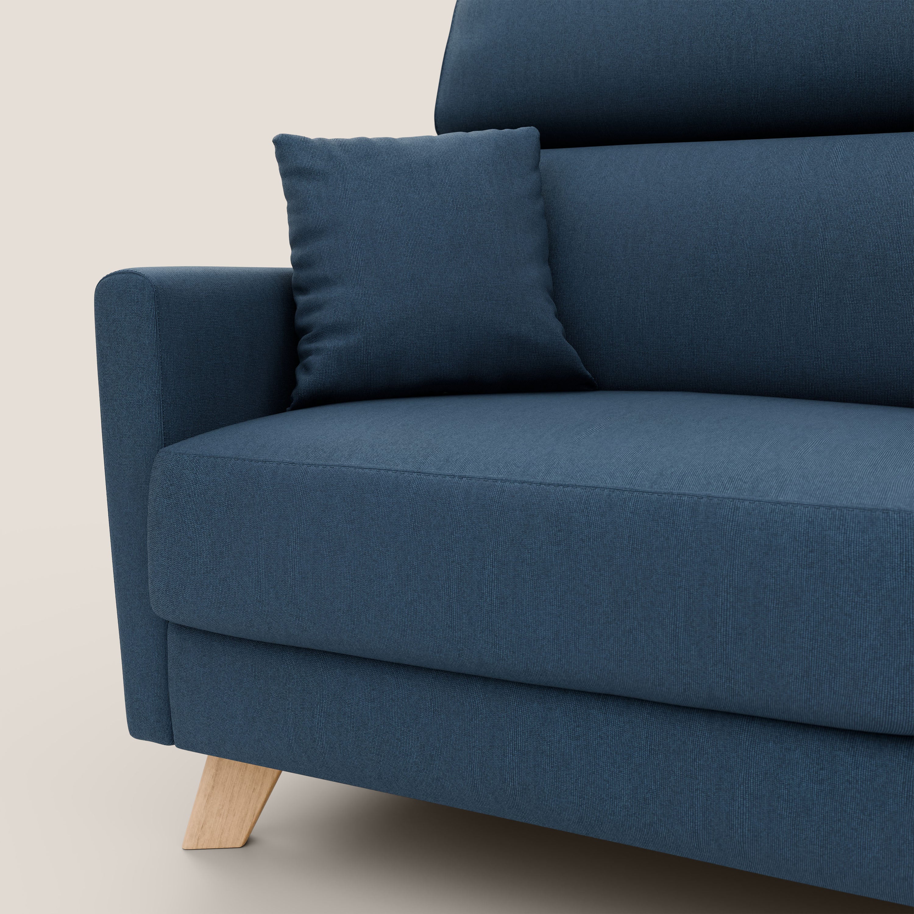 Francy divano letto matrimoniale con poggiatesta regolabili in tessuto impermeabile e smacchiabile T17 - divani.store