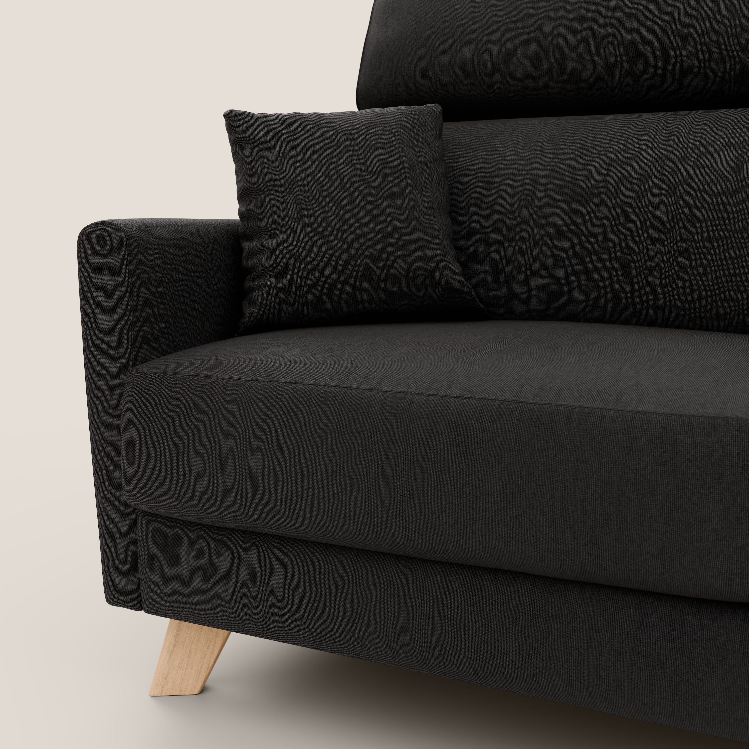 Francy divano letto matrimoniale con poggiatesta regolabili in tessuto impermeabile e smacchiabile T17 - divani.store