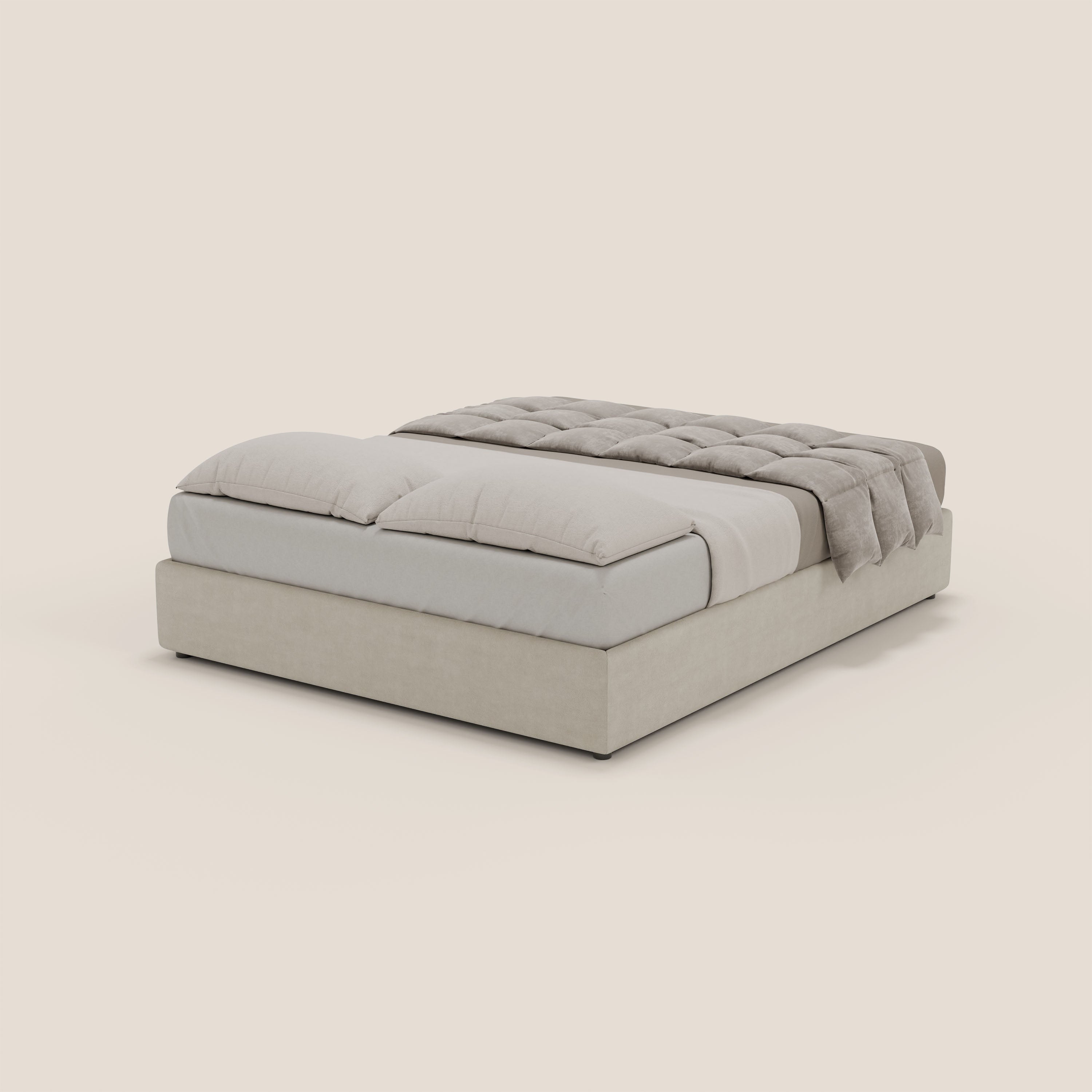 Ina sommier con ampio contenitore in microfibra smacchiabile ed impermeabile T11 - divani.store