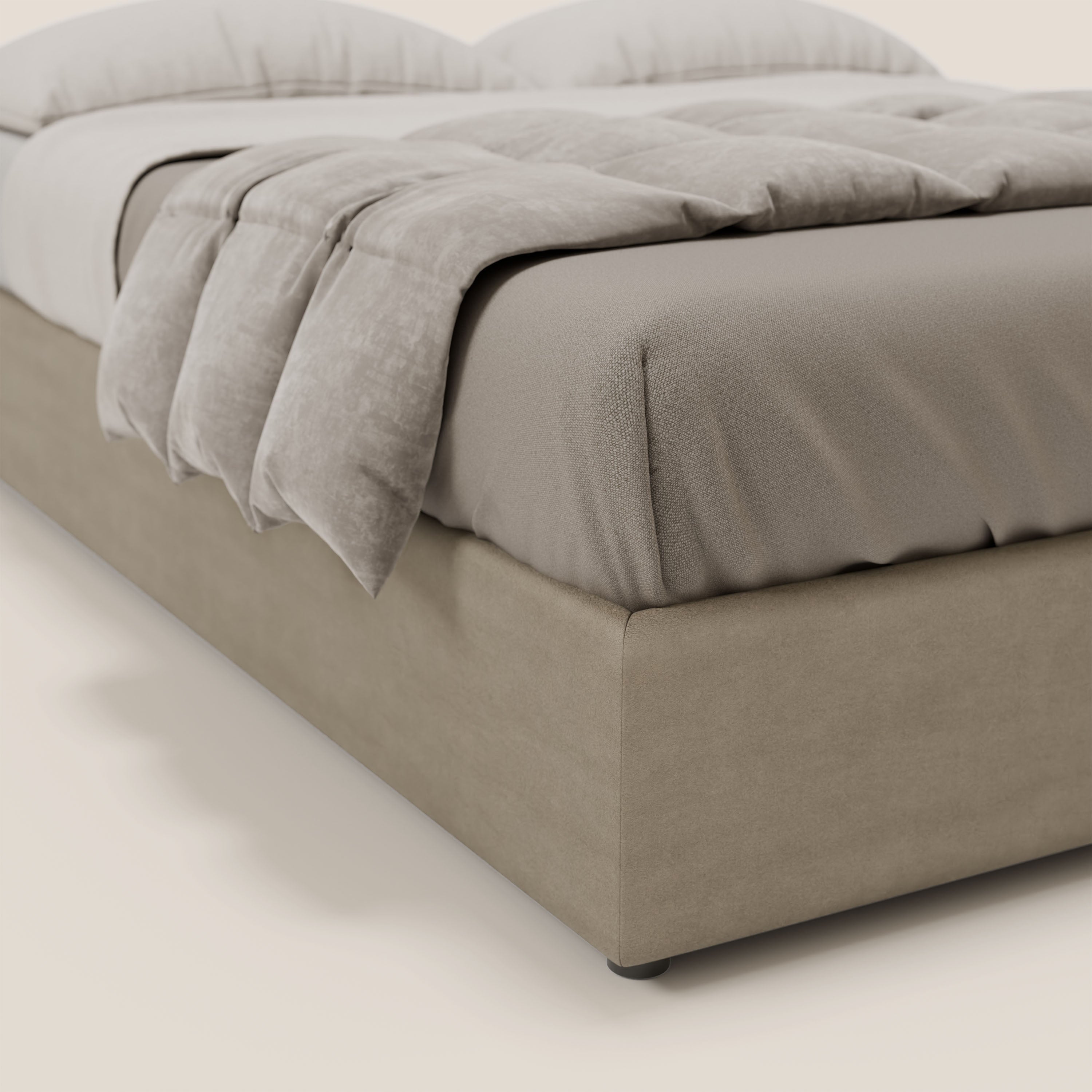 Ina sommier con ampio contenitore in microfibra smacchiabile ed impermeabile T11 - divani.store