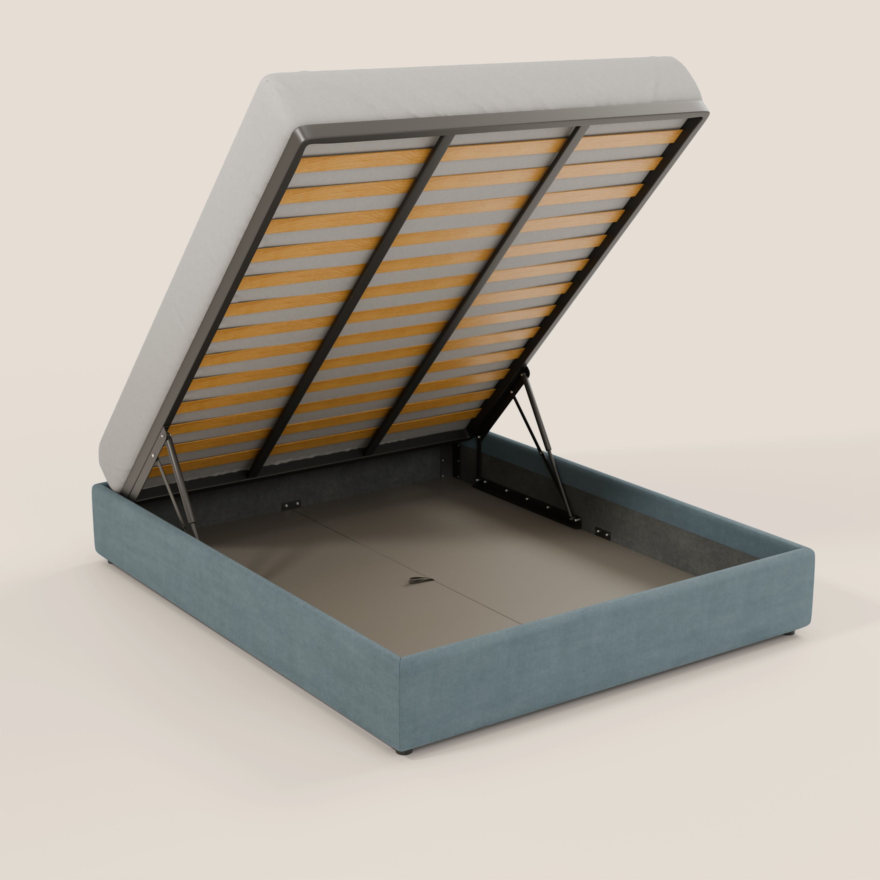 Ina sommier con ampio contenitore in microfibra smacchiabile ed impermeabile T11 - divani.store