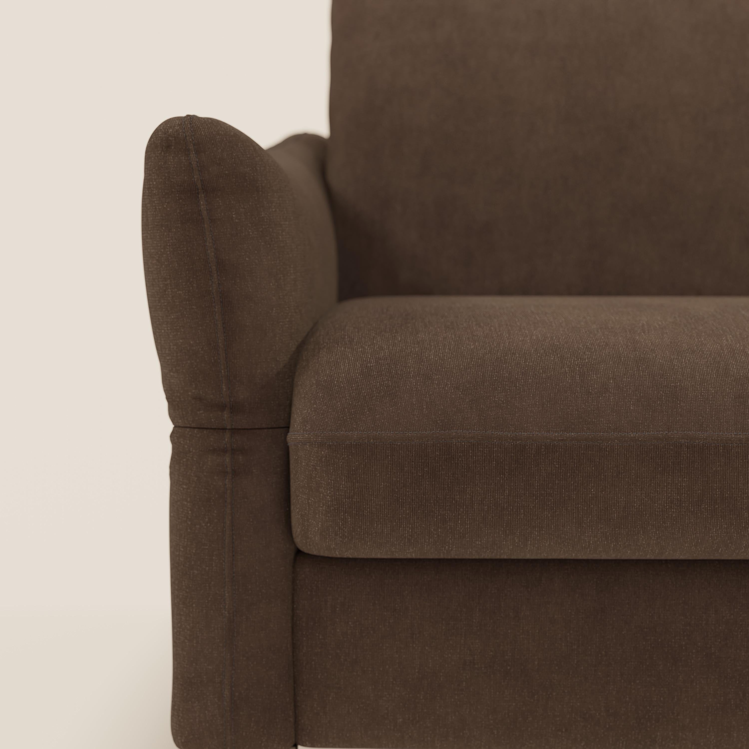 Dalia divano letto angolare con materasso alto 18 cm piedini alti e penisola contenitore in tessuto smacchiabile T17 - divani.store