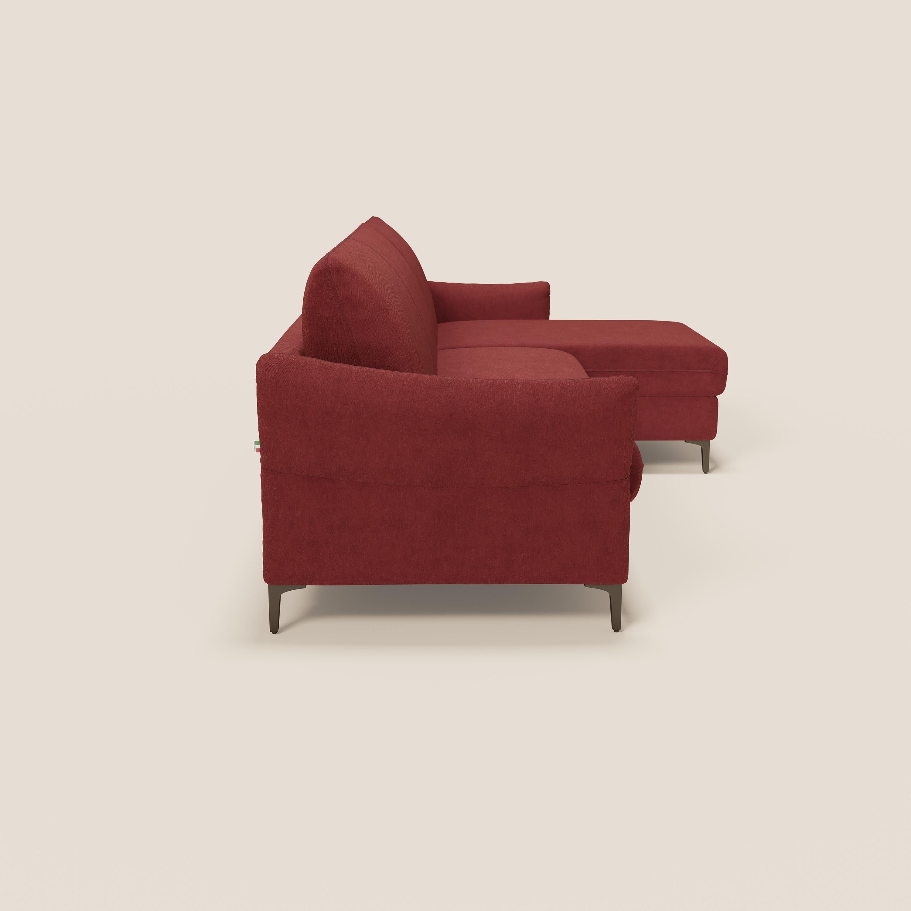 Dalia divano letto angolare con materasso alto 18 cm piedini alti e penisola contenitore in tessuto smacchiabile T17 - divani.store