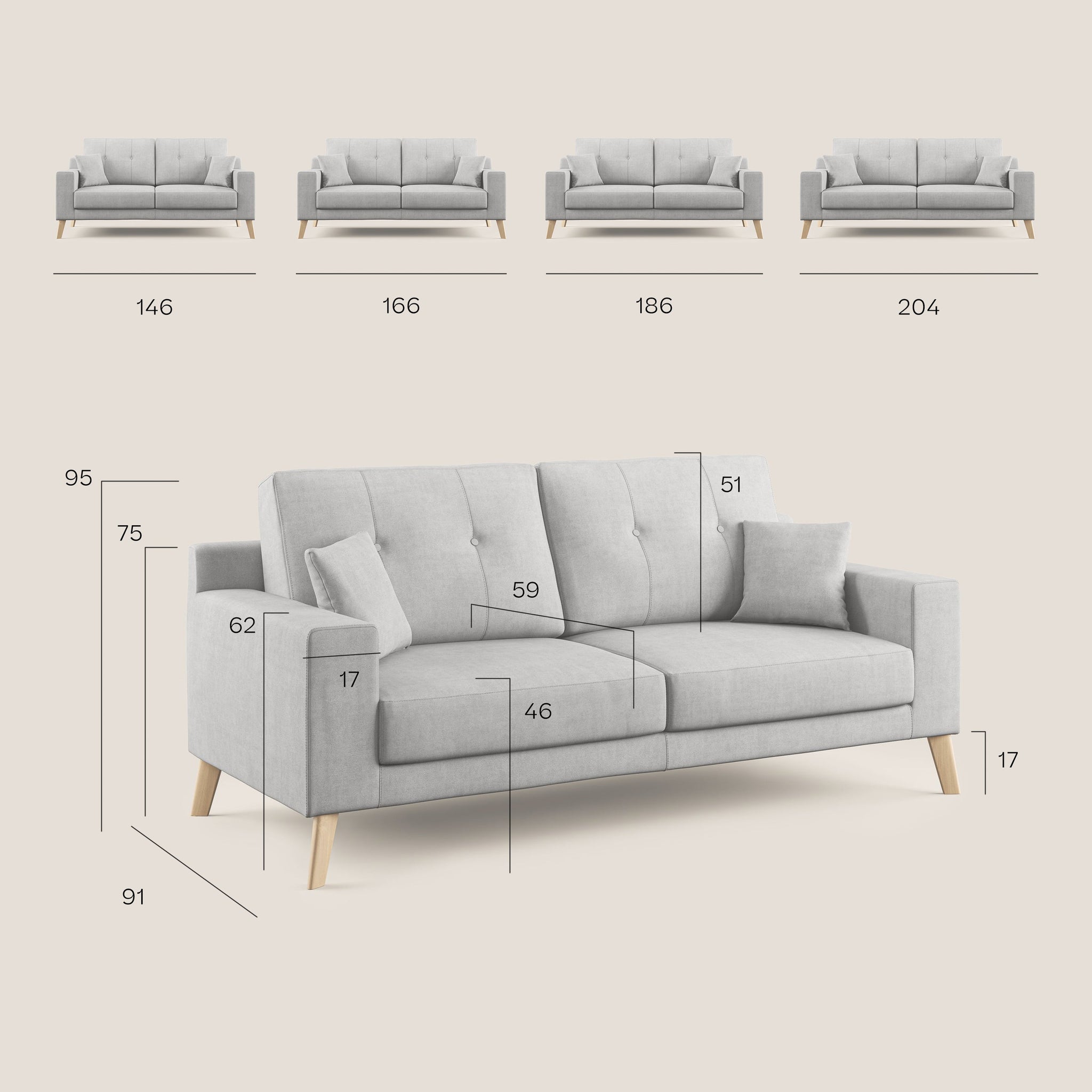 Danish modernes Sofa aus umweltfreundlichem Stoff