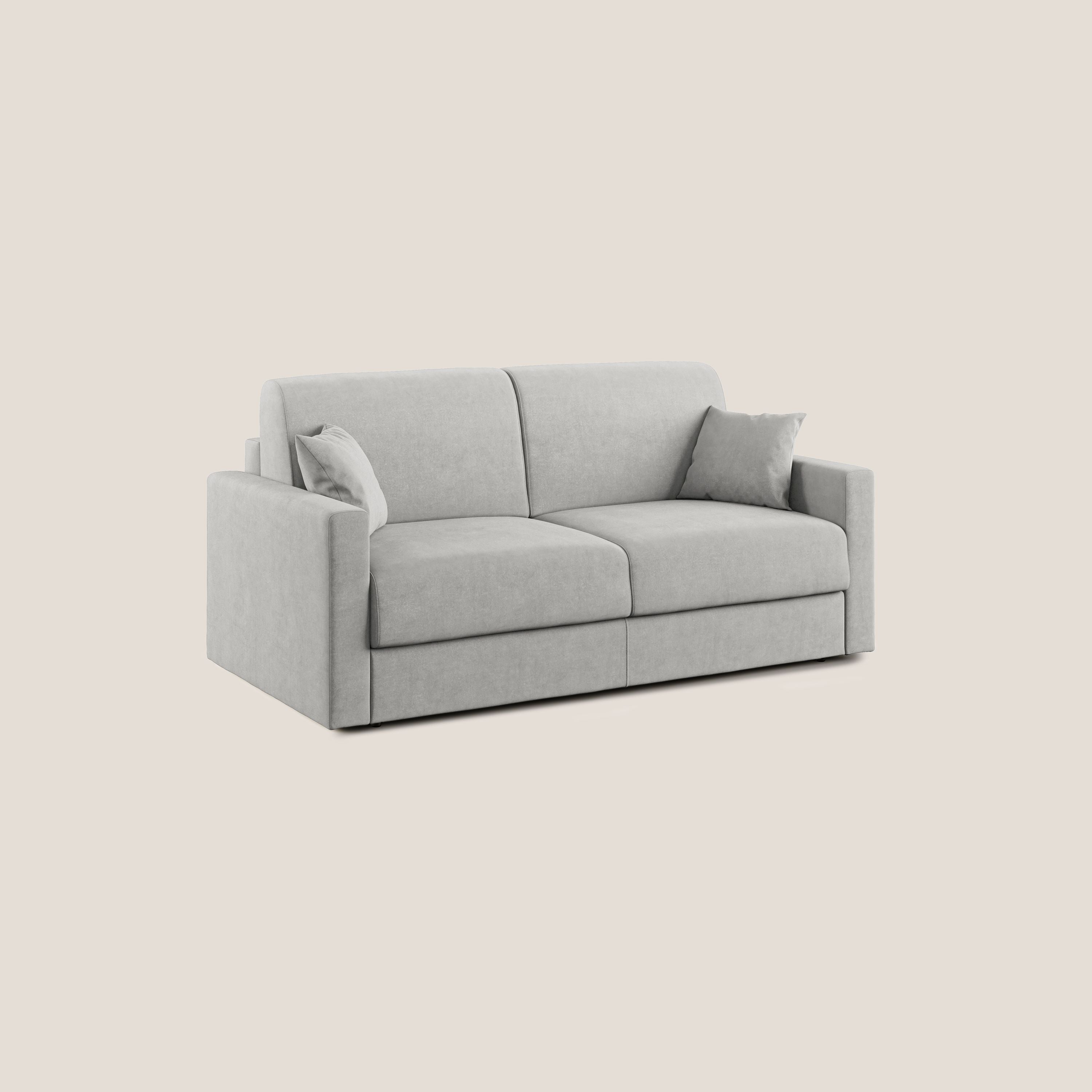 Chris Divano letto in microfibra smacchiabile T11 grigio chiaro - divani.store