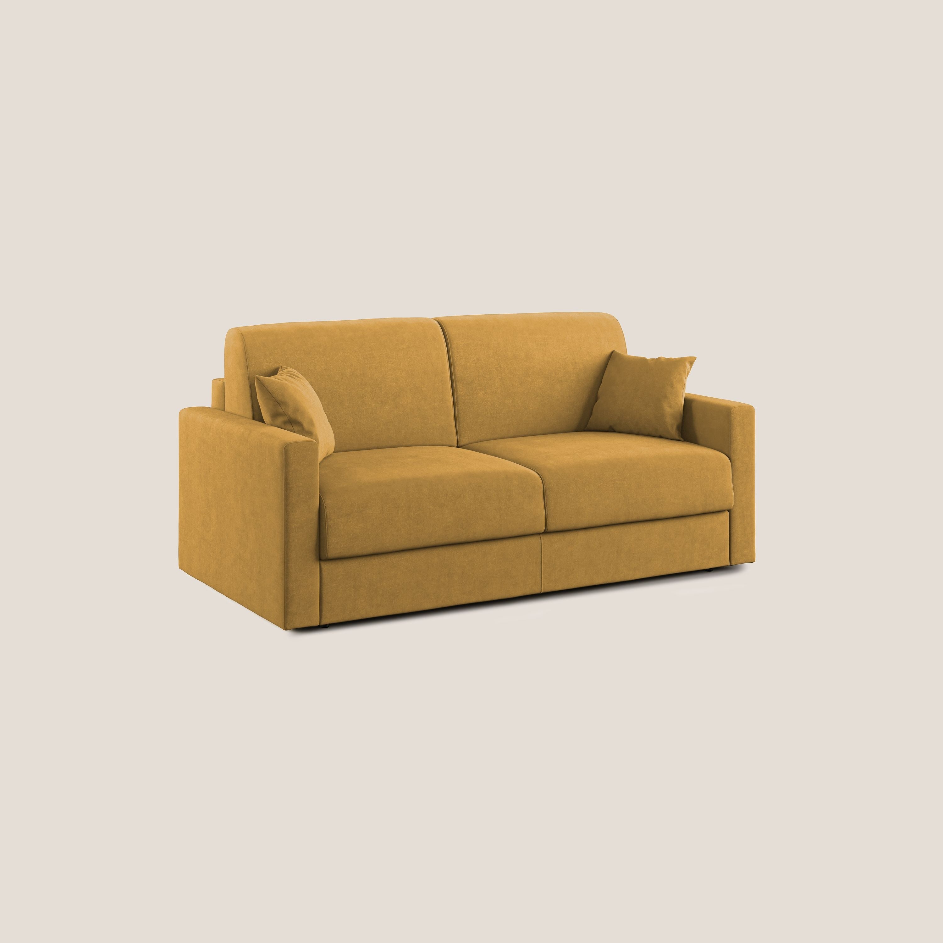 Chris Divano letto in microfibra smacchiabile T11 giallo - divani.store
