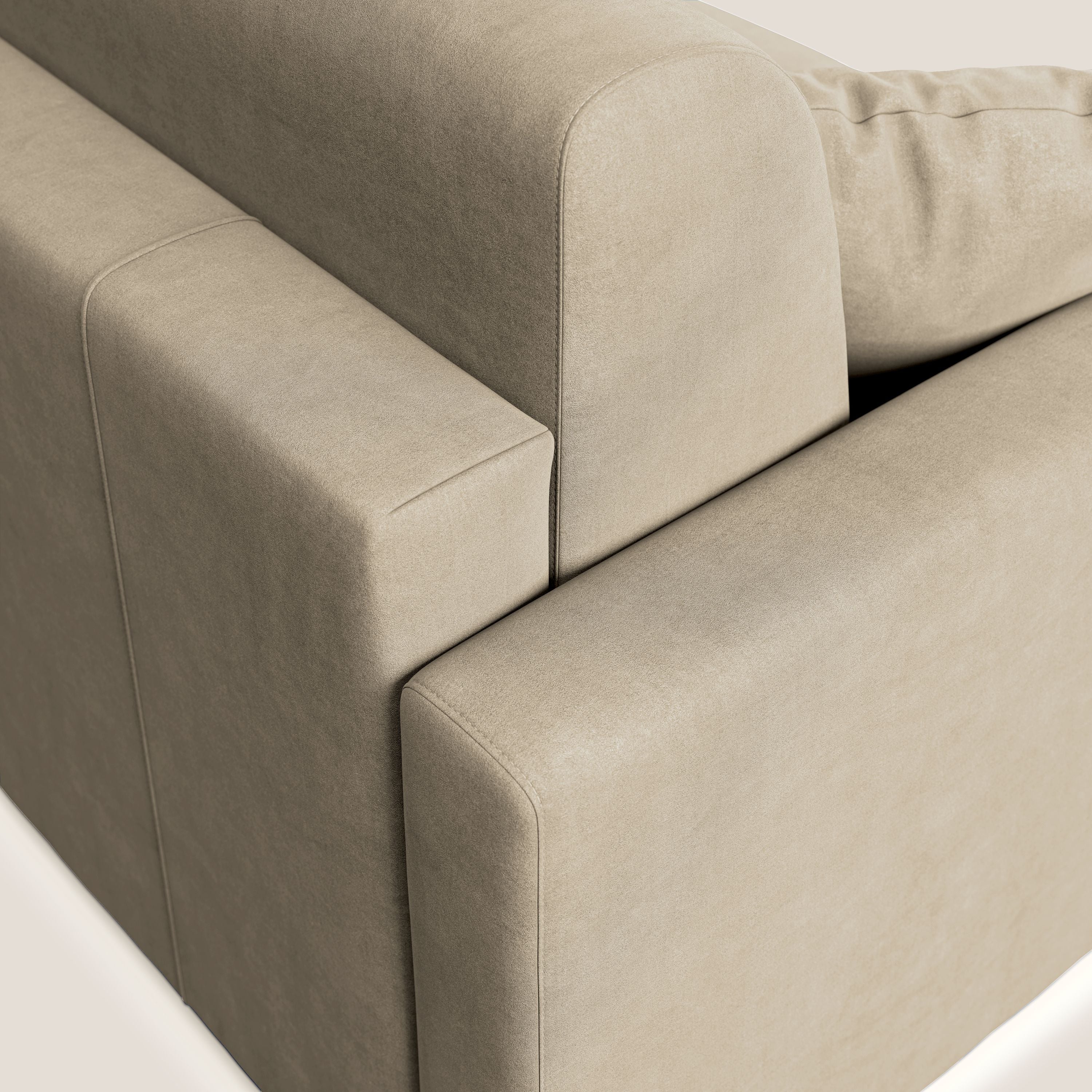 Chris Divano letto in microfibra smacchiabile T11 tortora - divani.store