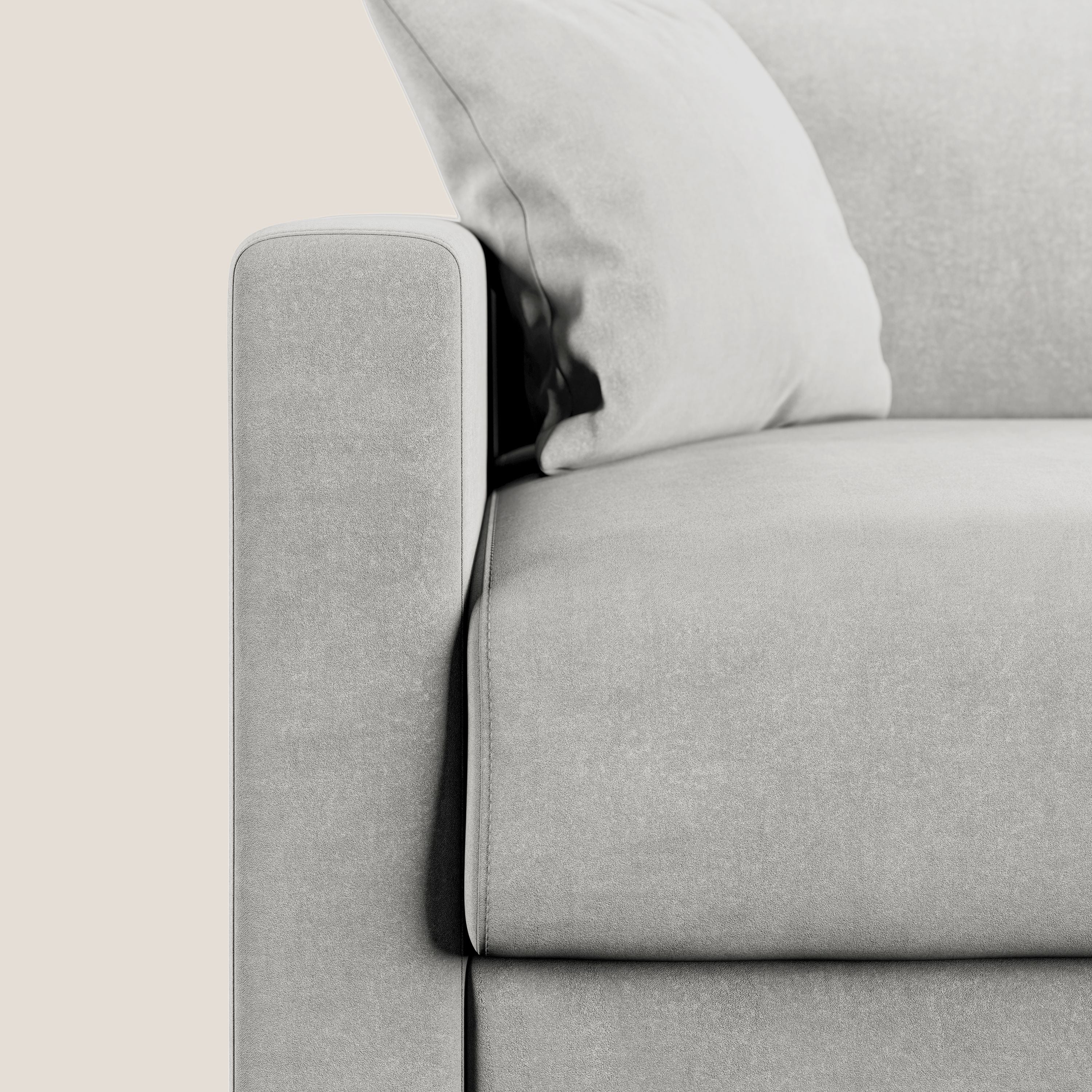 Chris Divano letto in microfibra smacchiabile T11 grigio chiaro - divani.store