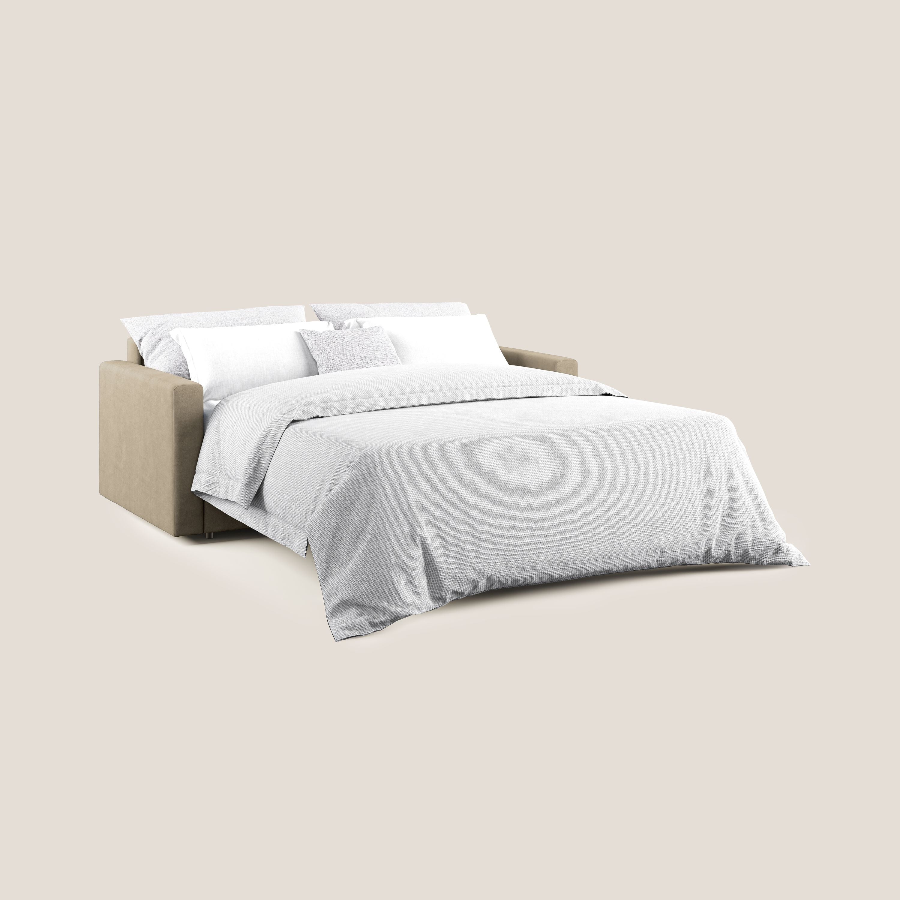 Chris Divano letto in microfibra smacchiabile T11 tortora - divani.store