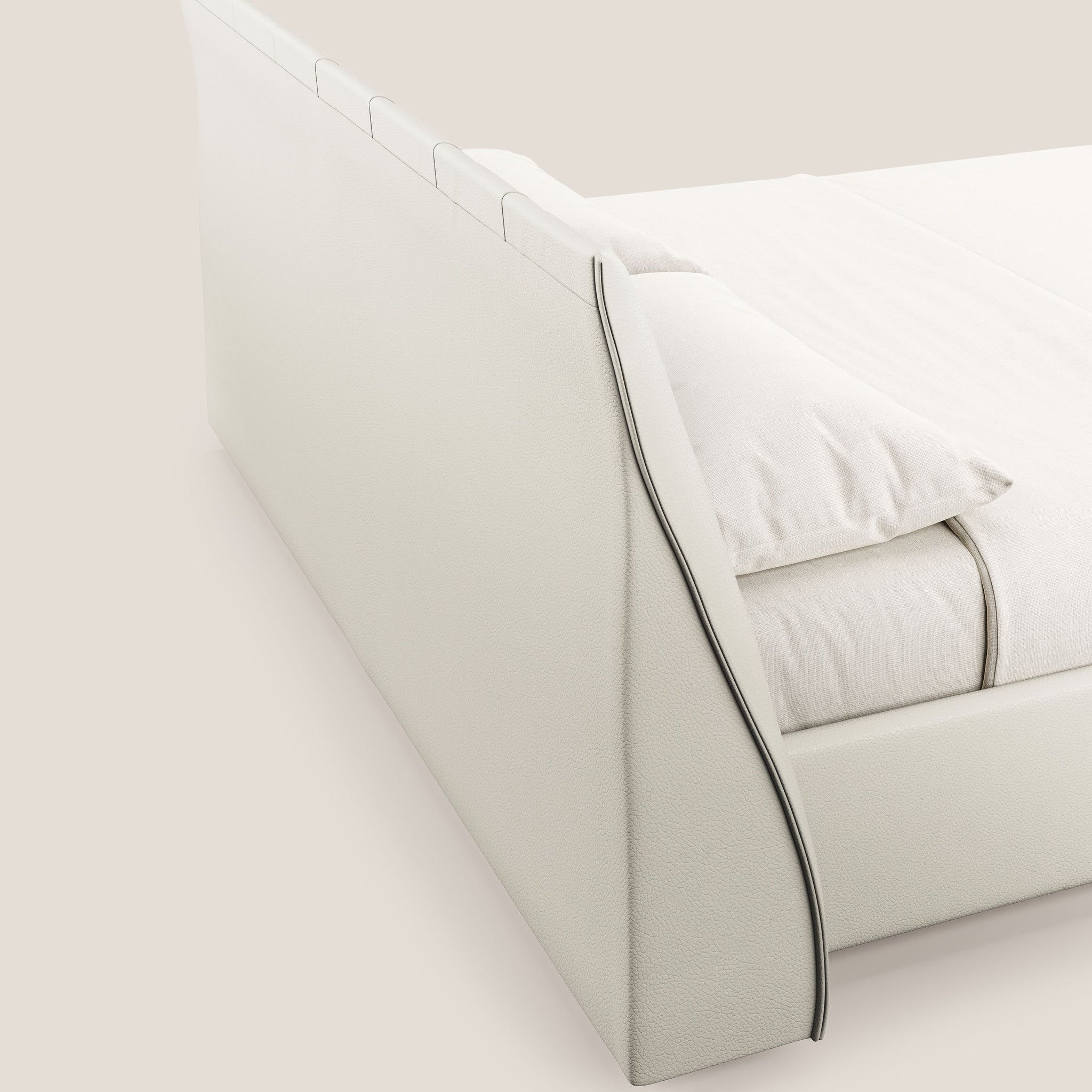 Clizia Designer-gepolstertes Boxspringbett aus wasserfestem Kunstleder T04