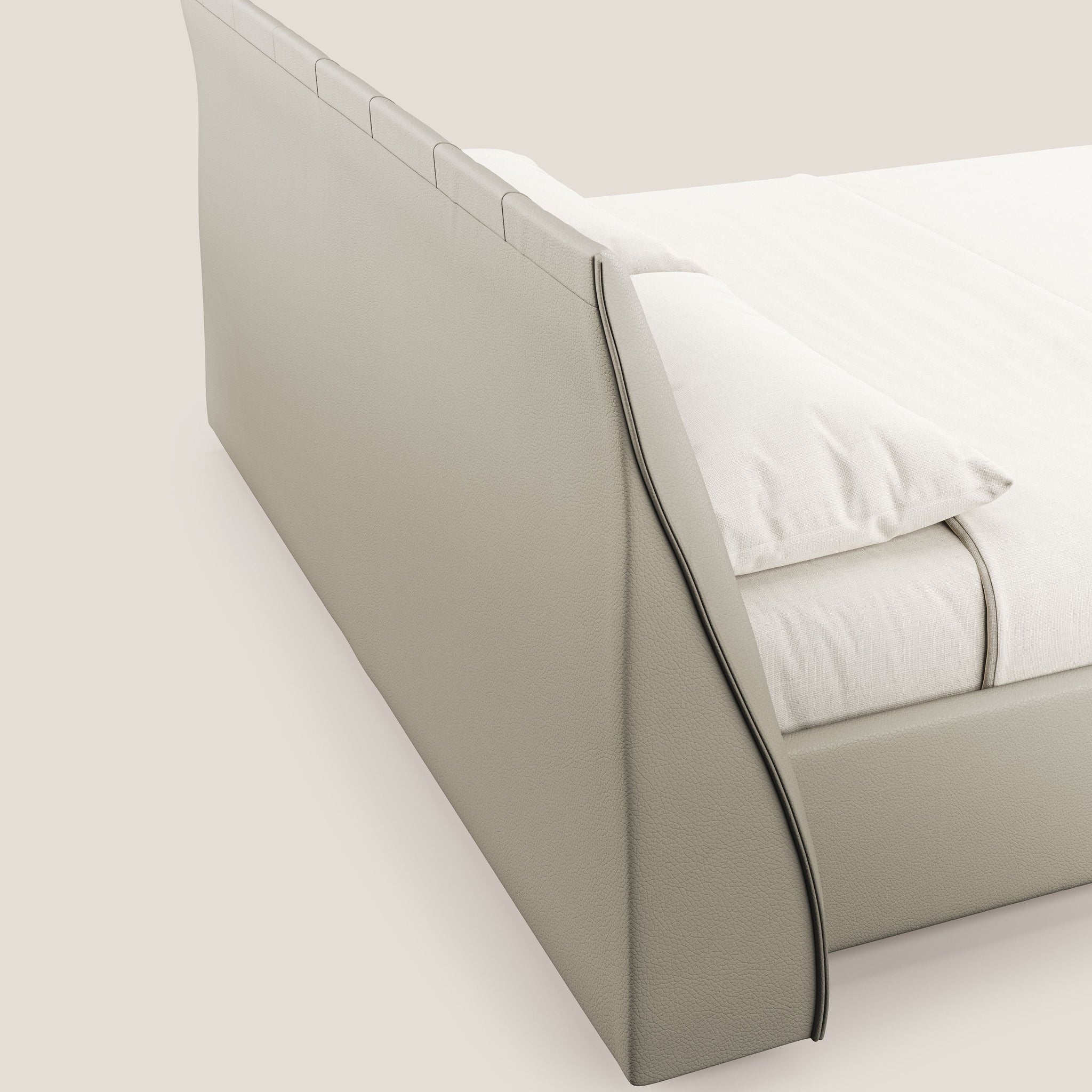 Clizia Designer-gepolstertes Boxspringbett aus wasserfestem Kunstleder T04