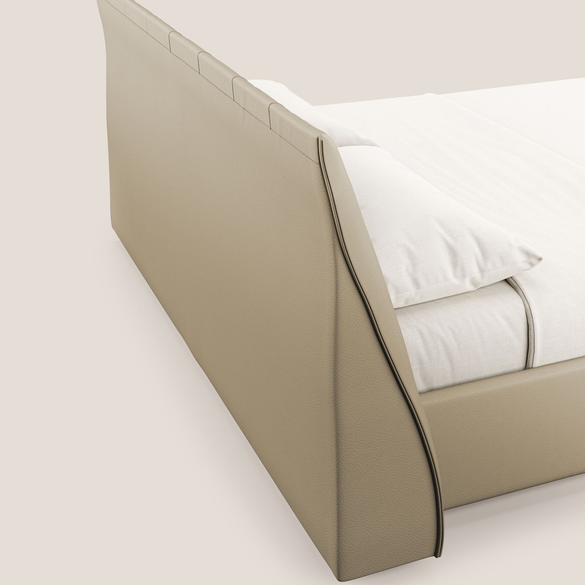 Clizia Designer-gepolstertes Boxspringbett aus wasserfestem Kunstleder T04